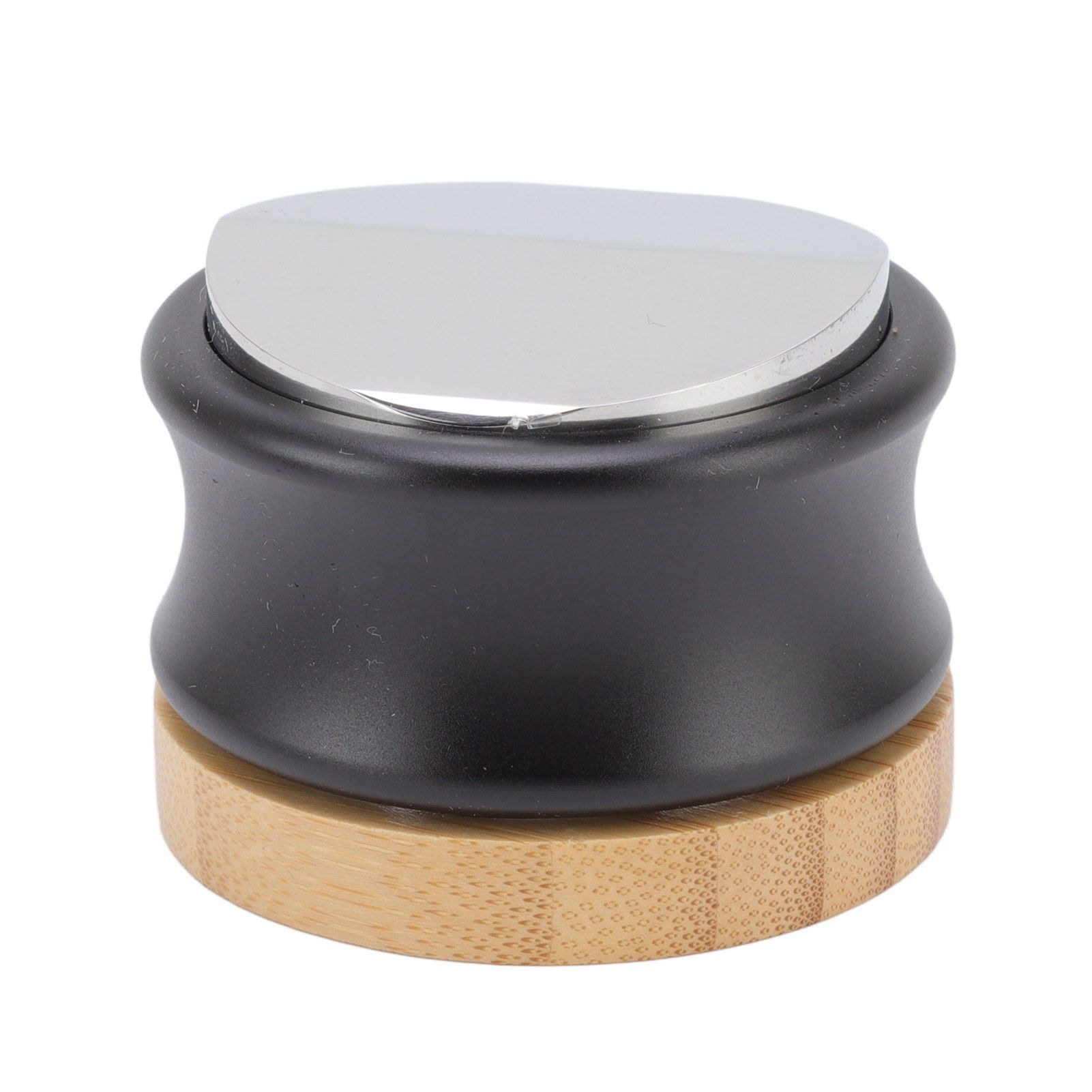 Coffee Distributor Stainless Steel Alloy Dual Head Adjustable Depth Coffee Leveler with Bamboo Base 58.5mm/2.3in - Image 3