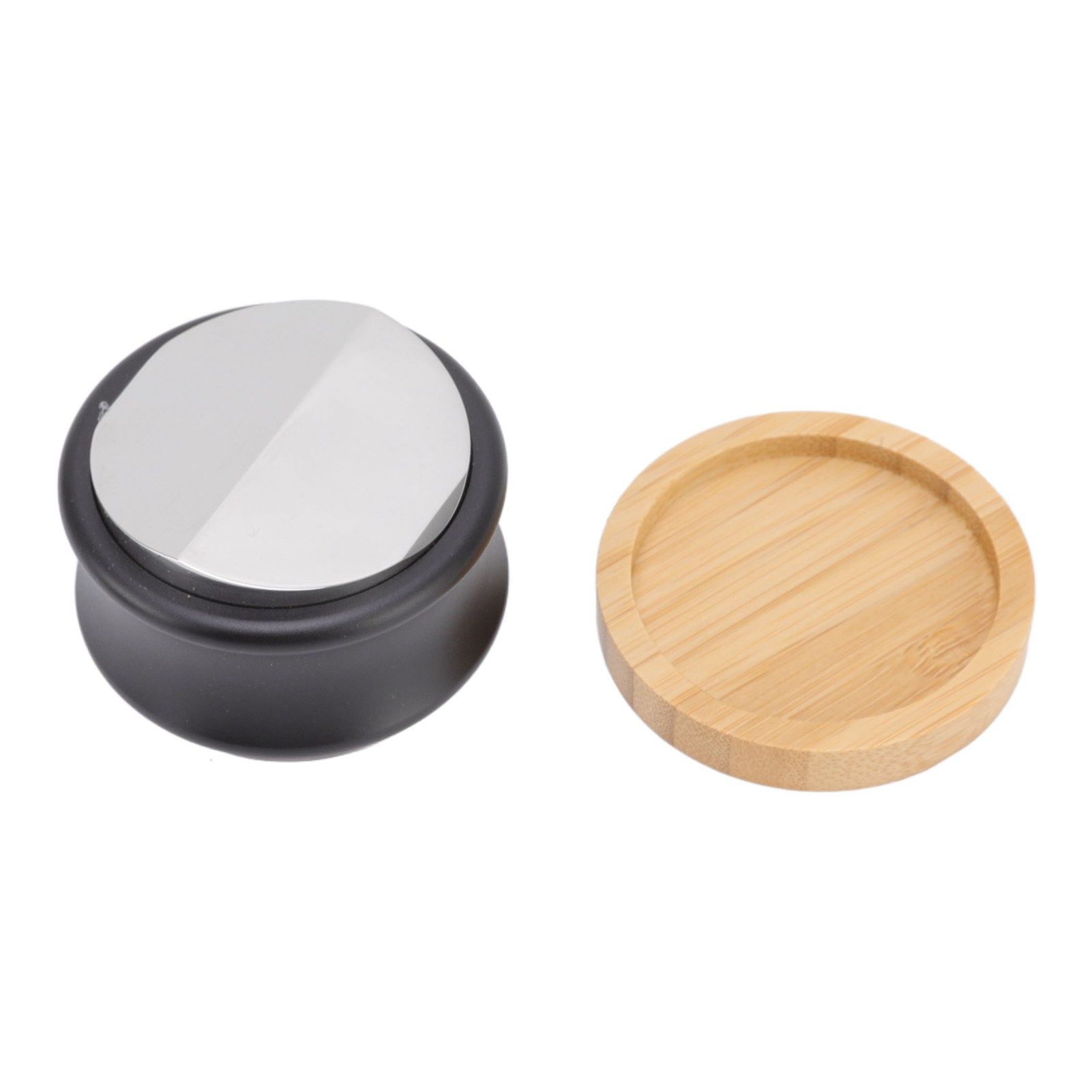 Coffee Distributor Stainless Steel Alloy Dual Head Adjustable Depth Coffee Leveler with Bamboo Base 58.5mm/2.3in - Image 5