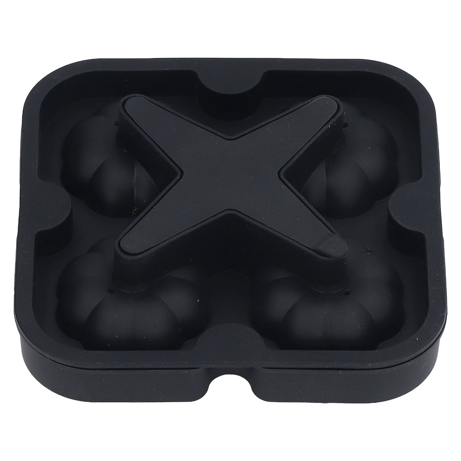 Pumpkin Ice Ball Mold 3D Pumpkin Shape Food Grade Silicone 4 Cells Easy Release Whiskey Ice Mold for Coffee Tea Cocktail Black - Image 3