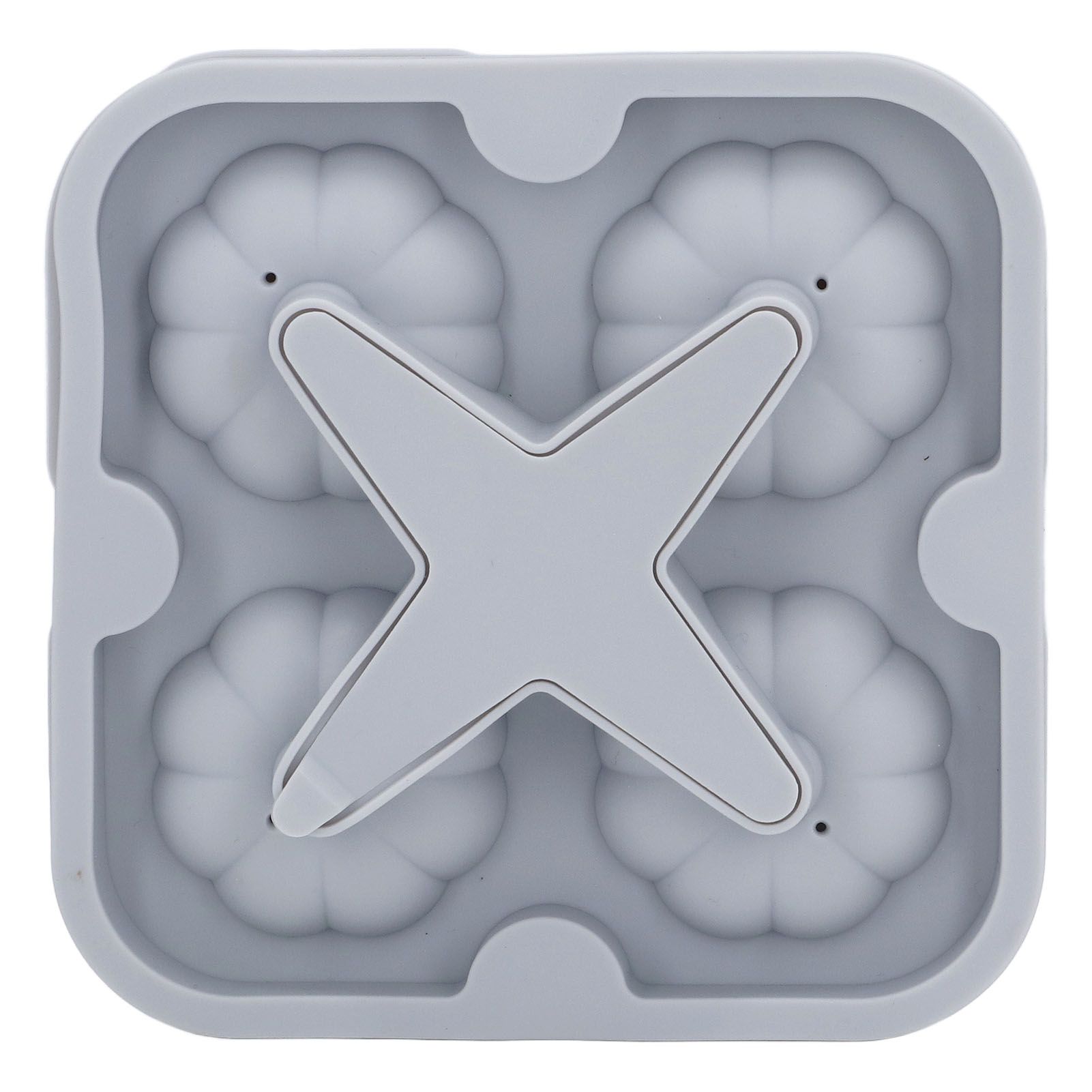 Pumpkin Ice Ball Mold 3D Pumpkin Shape Food Grade Silicone 4 Cells Easy Release Whiskey Ice Mold for Coffee Tea Cocktail Gray - Image 6