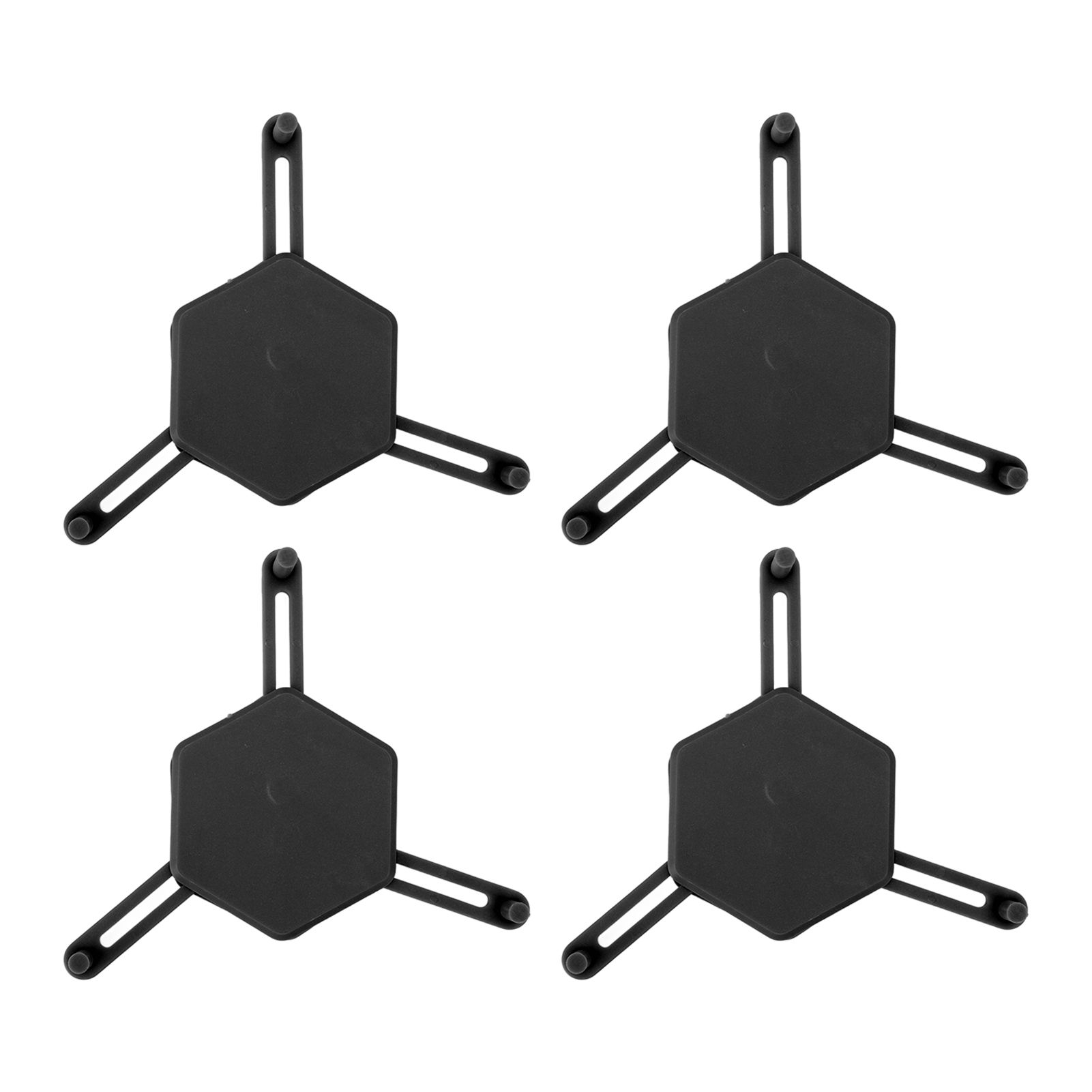 4Pcs Hexagonal Coaster Stylish Adjustable Multipurpose Hexagonal Coasters for Drinks and Small Objects Black - Image 1