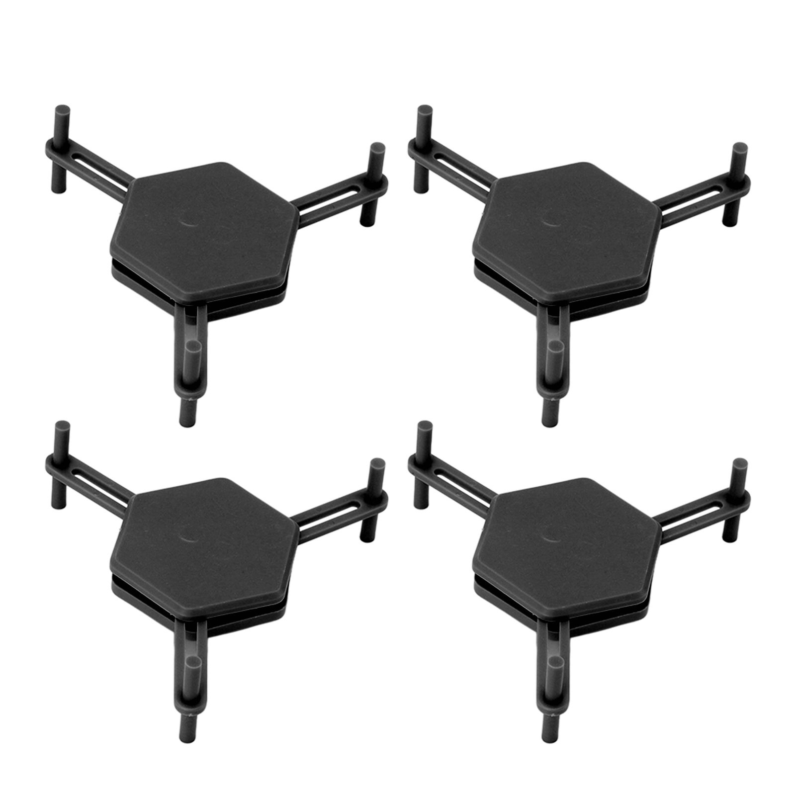 4Pcs Hexagonal Coaster Stylish Adjustable Multipurpose Hexagonal Coasters for Drinks and Small Objects Black - Image 2