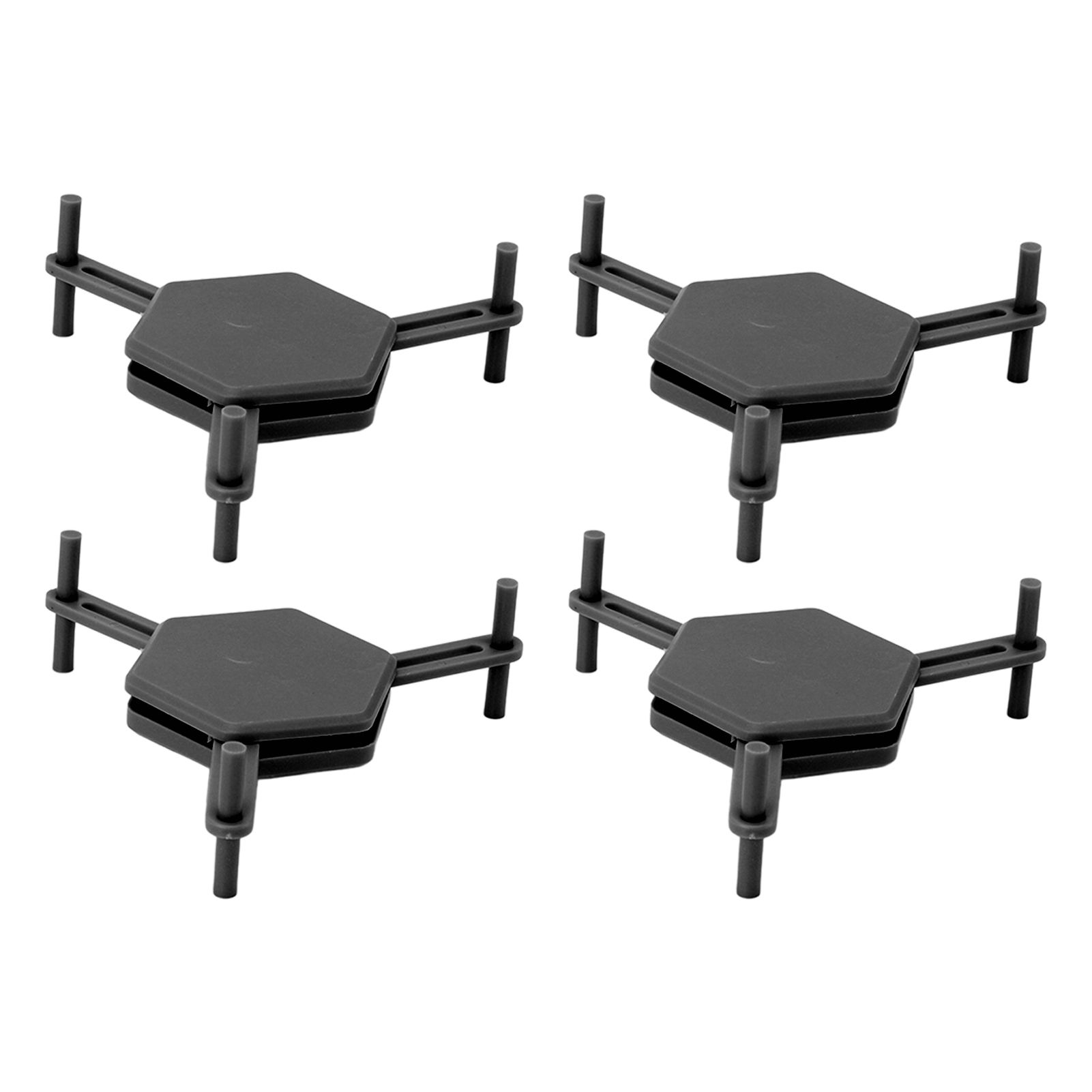 4Pcs Hexagonal Coaster Stylish Adjustable Multipurpose Hexagonal Coasters for Drinks and Small Objects Black - Image 7