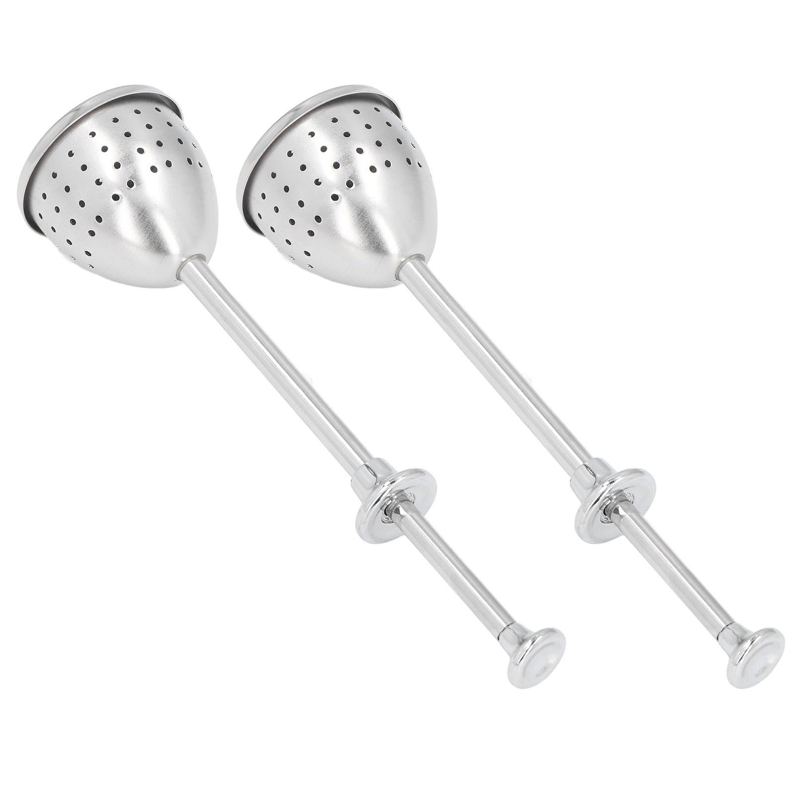 2Pcs Tea Strainer Long Handle Stainless Steel Infuser Filter Reusable Teapot Interval Diffuser - Image 6