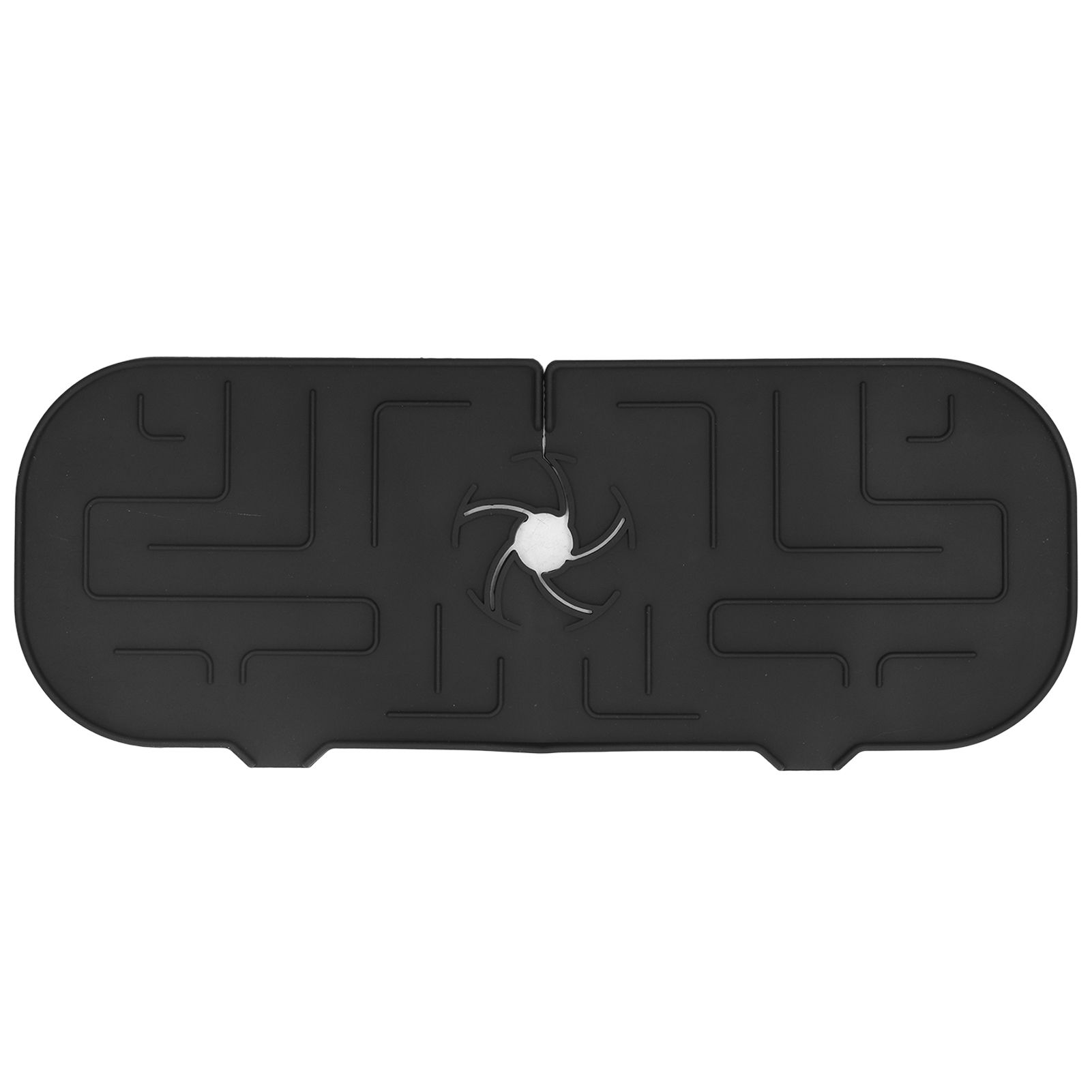 Faucet Handle Drip Catcher Tray Durable Silicone Sink Faucet Mat for Kitchen Bathroom Apartment Hotel Black - Image 1