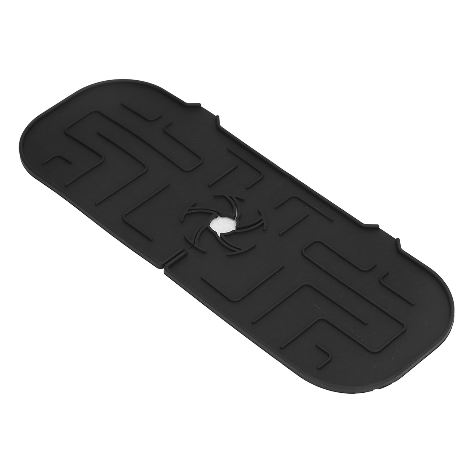 Faucet Handle Drip Catcher Tray Durable Silicone Sink Faucet Mat for Kitchen Bathroom Apartment Hotel Black - Image 6