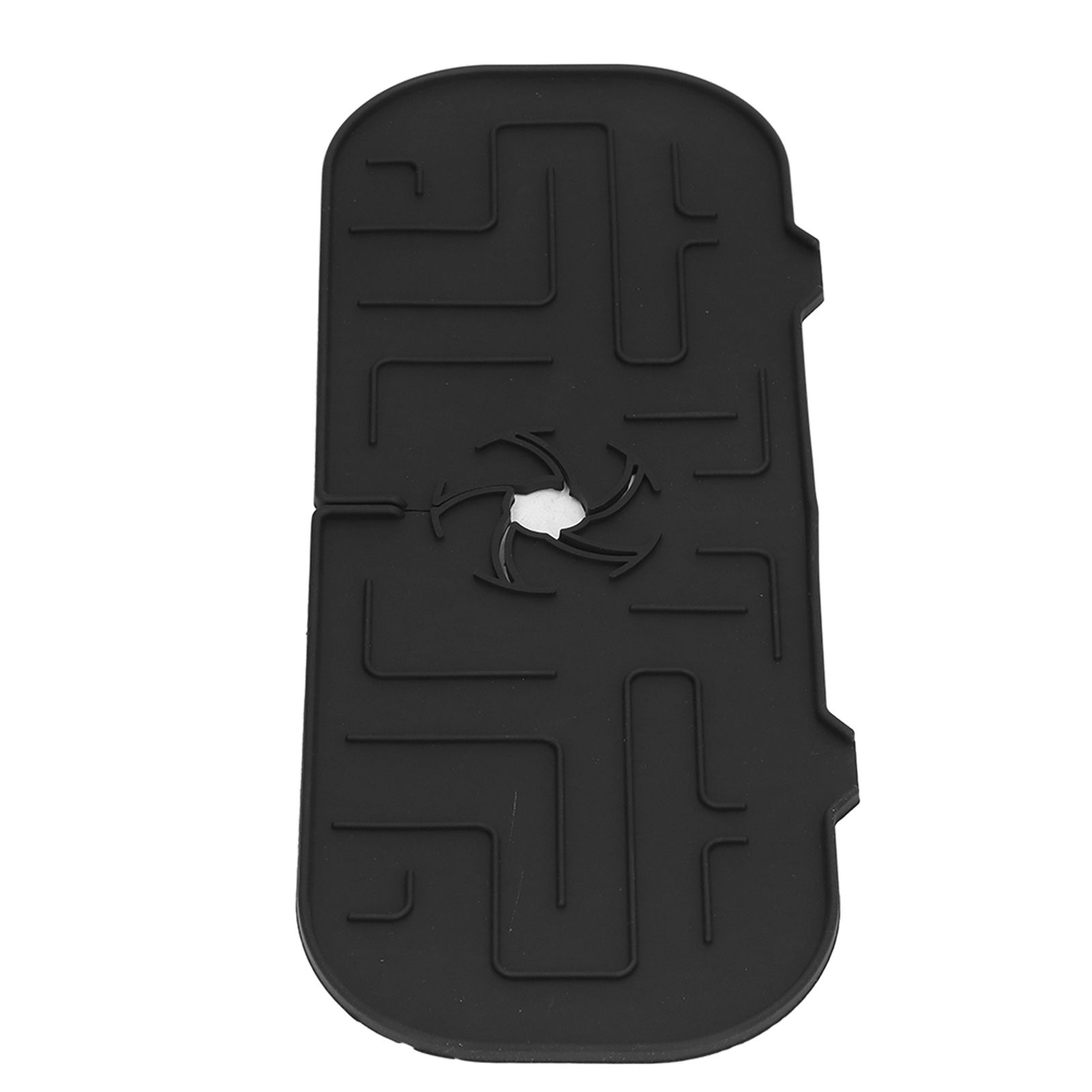 Faucet Handle Drip Catcher Tray Durable Silicone Sink Faucet Mat for Kitchen Bathroom Apartment Hotel Black - Image 7