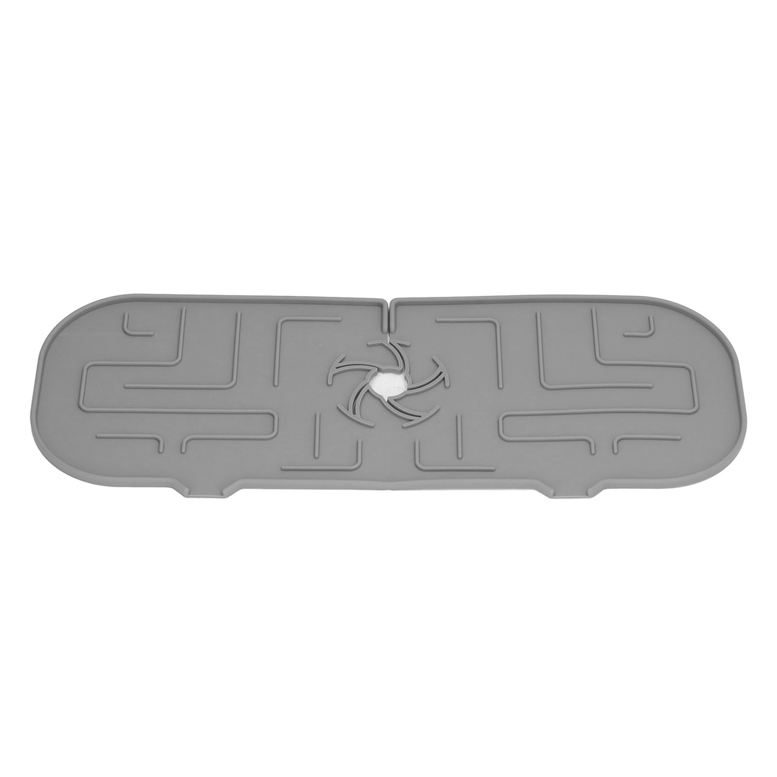 Faucet Handle Drip Catcher Tray Durable Silicone Sink Faucet Mat for Kitchen Bathroom Apartment Hotel Gray - Image 1