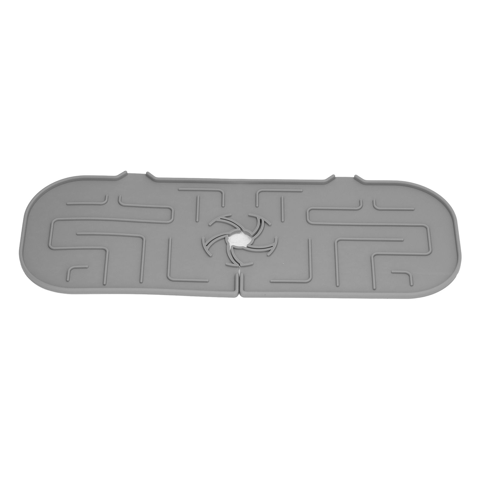 Faucet Handle Drip Catcher Tray Durable Silicone Sink Faucet Mat for Kitchen Bathroom Apartment Hotel Gray - Image 2