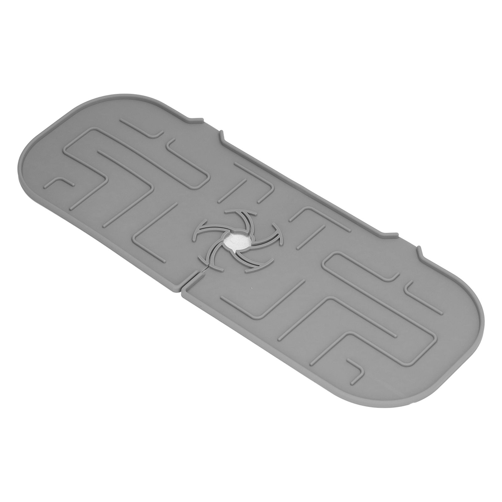Faucet Handle Drip Catcher Tray Durable Silicone Sink Faucet Mat for Kitchen Bathroom Apartment Hotel Gray - Image 3