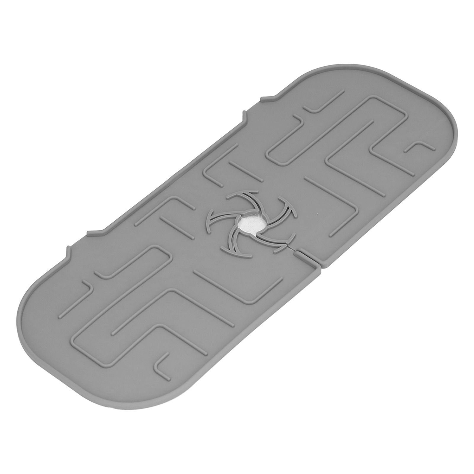 Faucet Handle Drip Catcher Tray Durable Silicone Sink Faucet Mat for Kitchen Bathroom Apartment Hotel Gray - Image 4