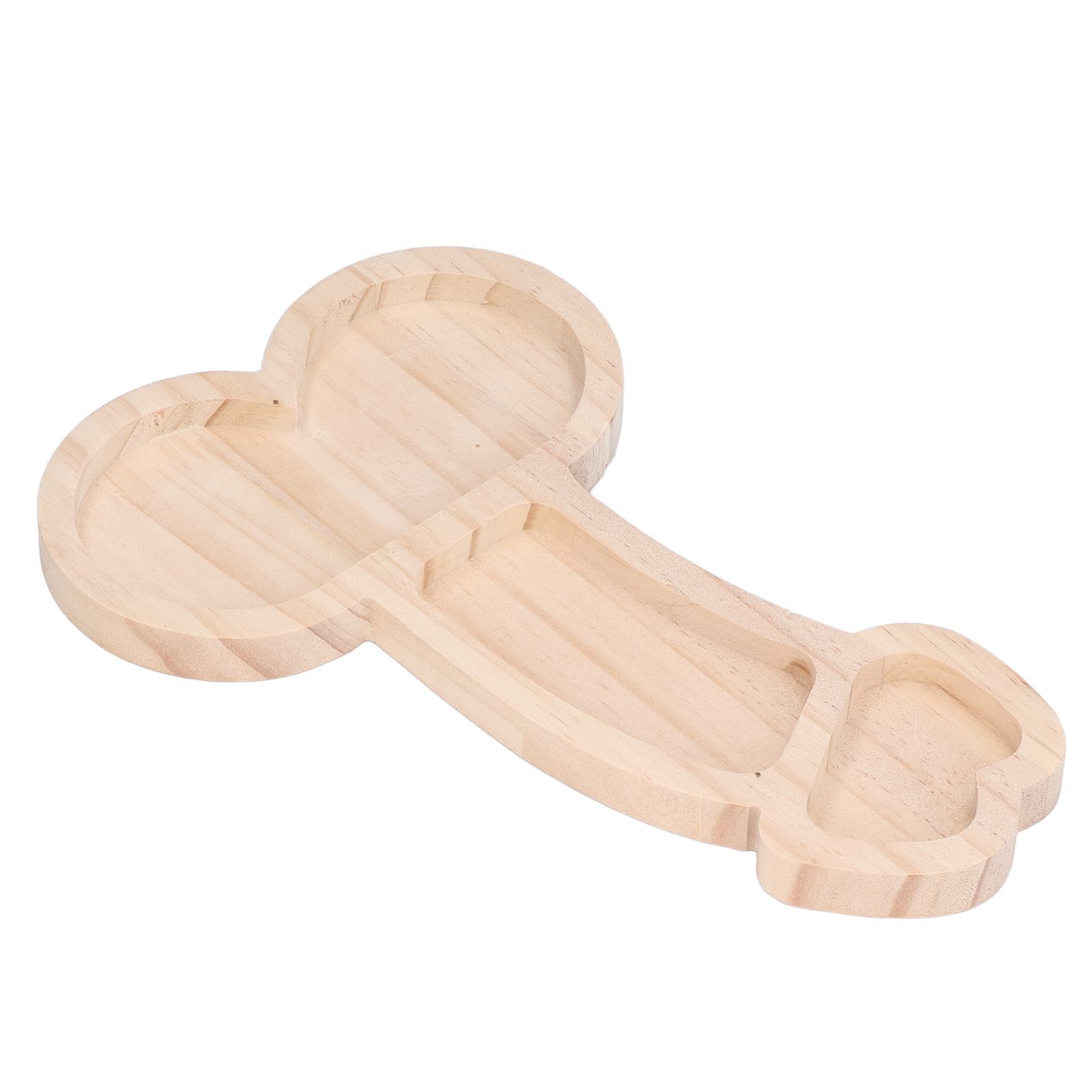 Novelty Aperitif Board 24cm 3 Part BPA Free Cheese Plate Beech Wood Practical Food Platter for Gift Housewarming Party Left - Image 2
