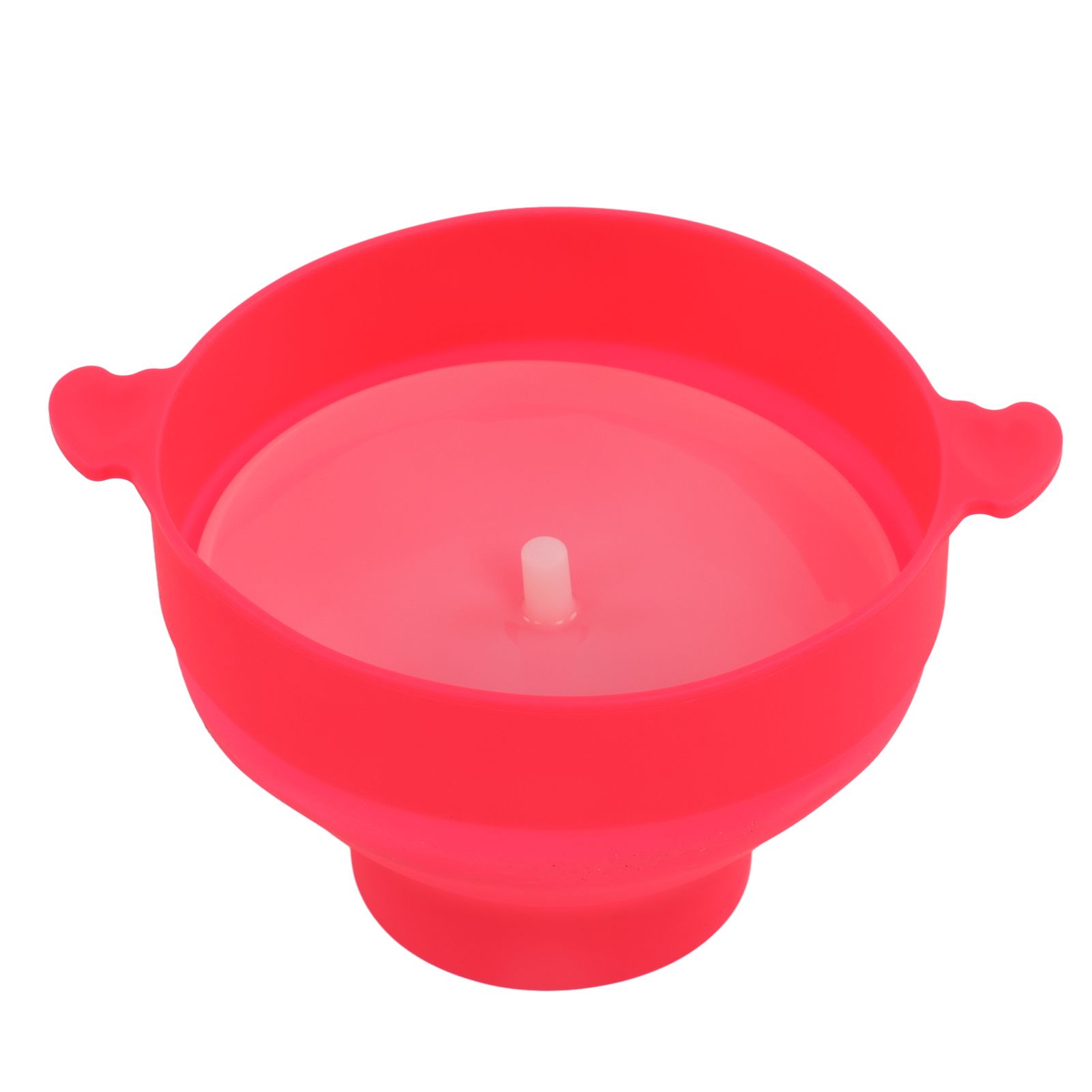 Microwavable Popcorn Bowl with Transparent Lid and Handle Collapsible Silicone Popcorn Maker for Home Rose Red - Image 1
