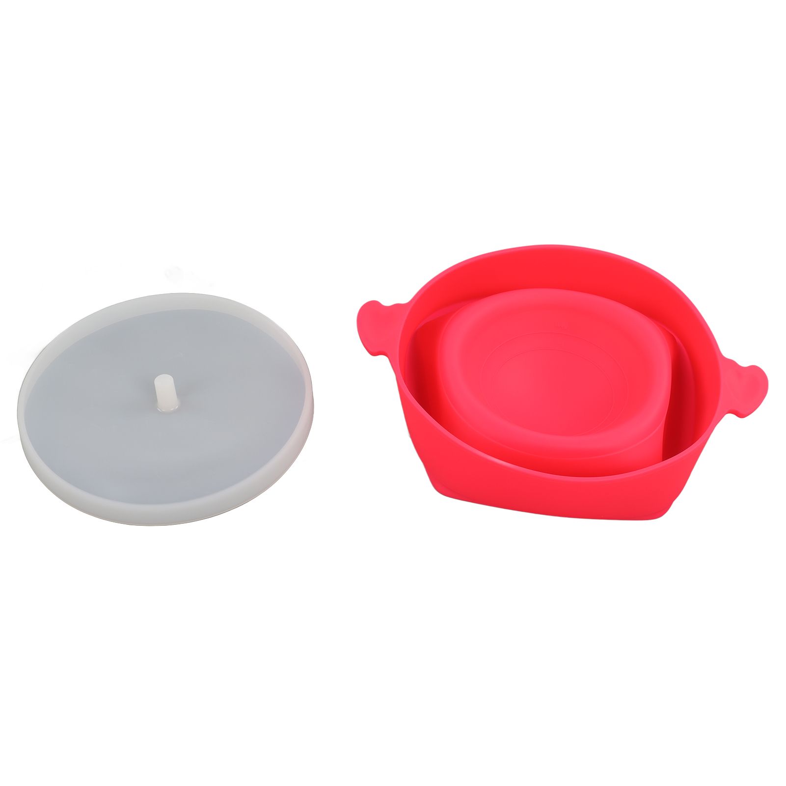 Microwavable Popcorn Bowl with Transparent Lid and Handle Collapsible Silicone Popcorn Maker for Home Rose Red - Image 2