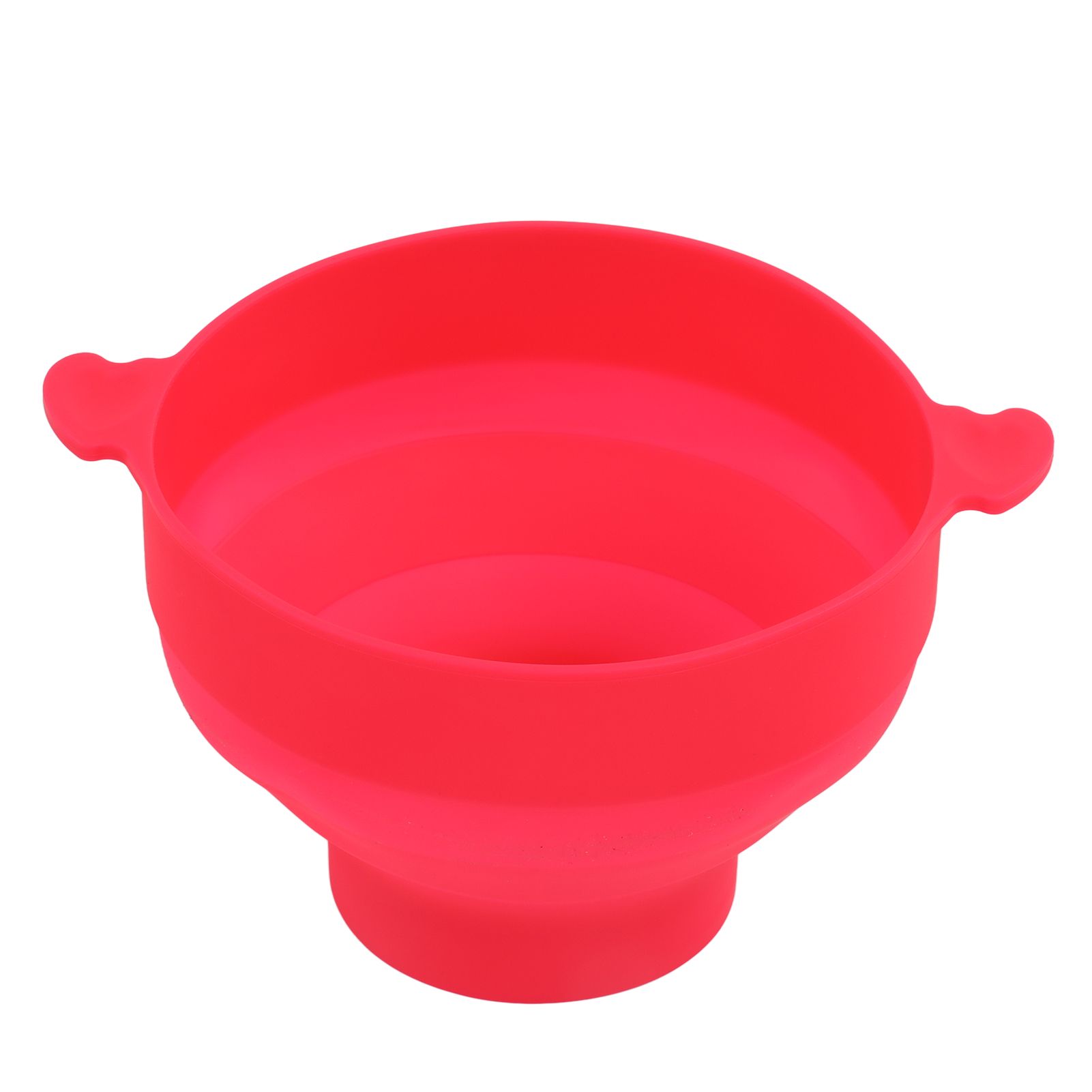 Microwavable Popcorn Bowl with Transparent Lid and Handle Collapsible Silicone Popcorn Maker for Home Rose Red - Image 4