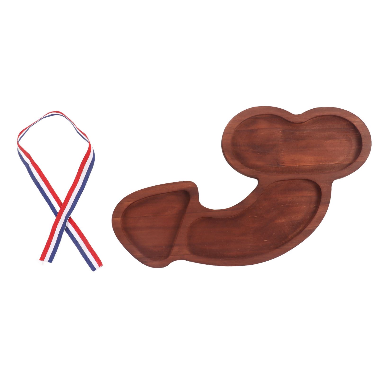 Aperitif Board C Type BPA Free Odorless Easy Cleaning Walnut 3 Large Spaces Cheese Serving Platter for Picnic Plate L - Image 1