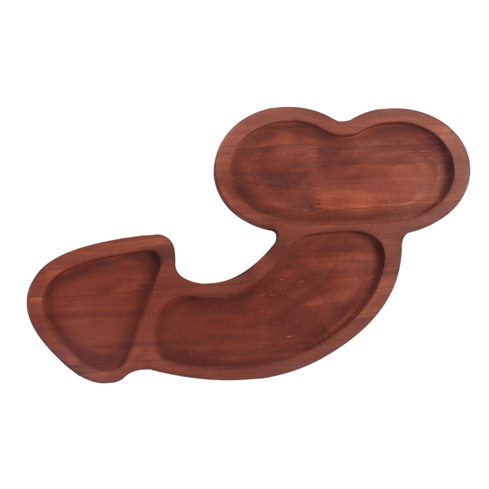 Aperitif Board C Type BPA Free Odorless Easy Cleaning Walnut 3 Large Spaces Cheese Serving Platter for Picnic Plate L - Image 2
