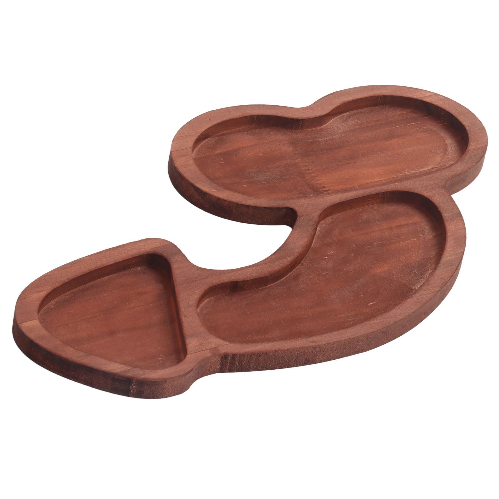 Aperitif Board C Type BPA Free Odorless Easy Cleaning Walnut 3 Large Spaces Cheese Serving Platter for Picnic Plate L - Image 3