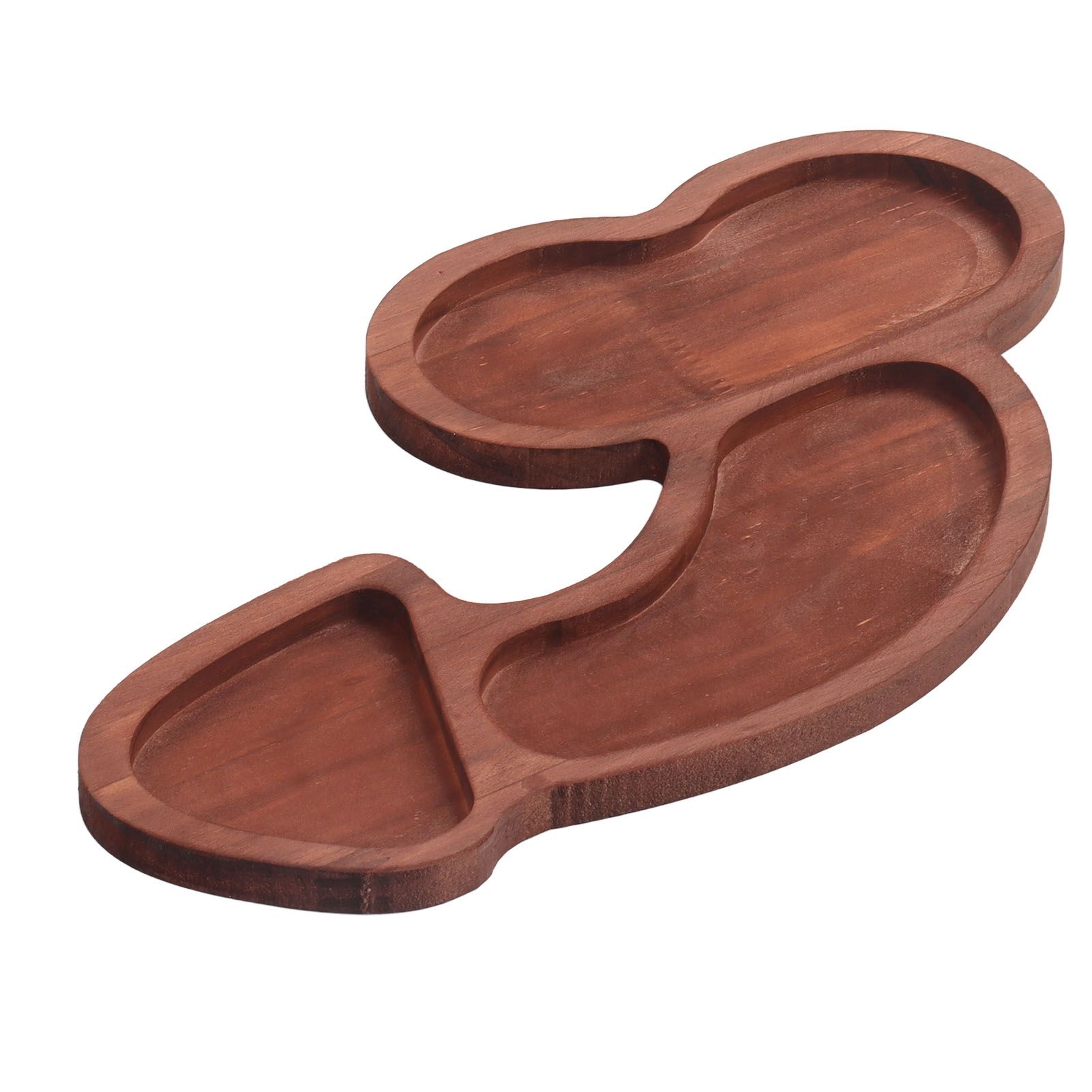 Aperitif Board C Type BPA Free Odorless Easy Cleaning Walnut 3 Large Spaces Cheese Serving Platter for Picnic Plate L - Image 4