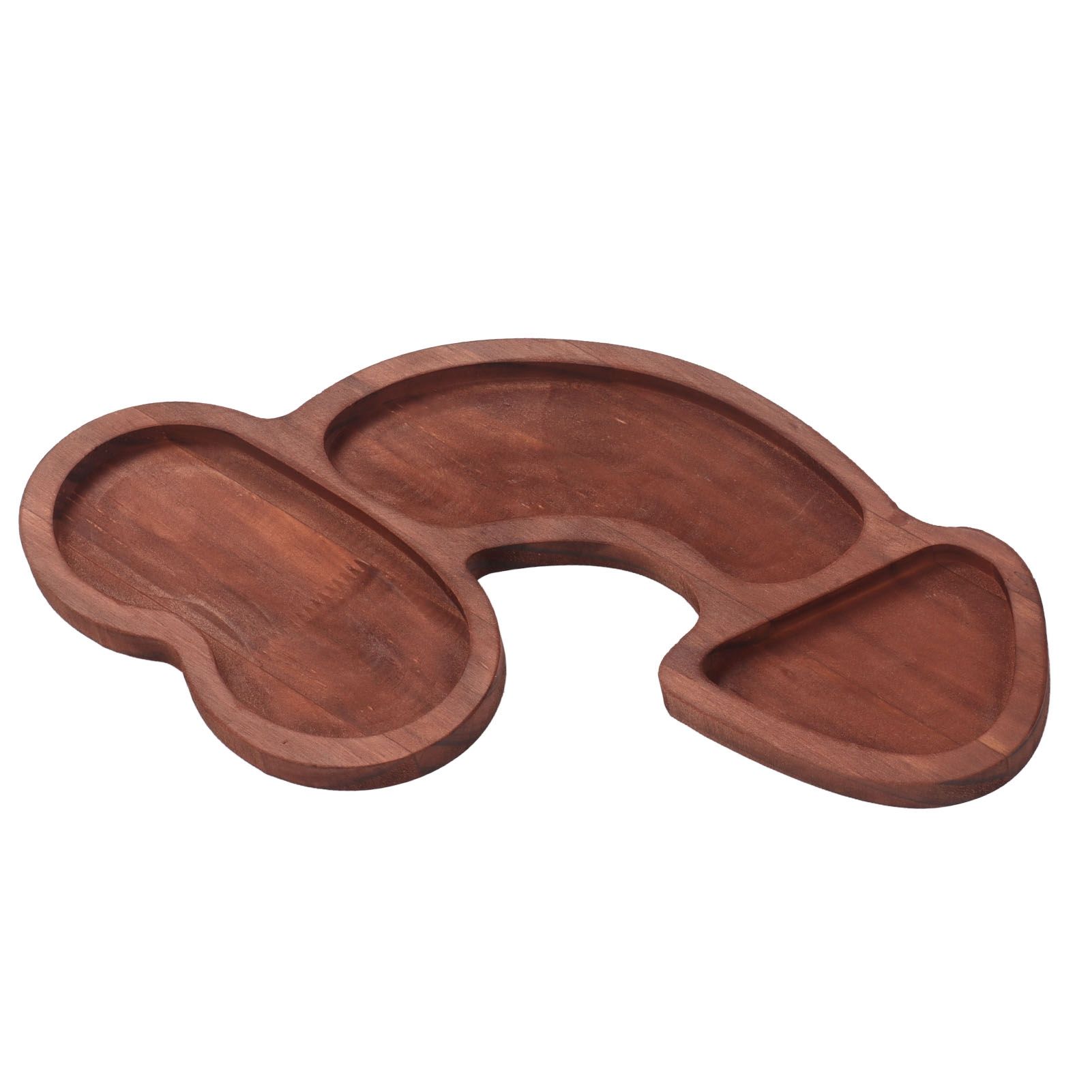 Aperitif Board C Type BPA Free Odorless Easy Cleaning Walnut 3 Large Spaces Cheese Serving Platter for Picnic Plate L - Image 5
