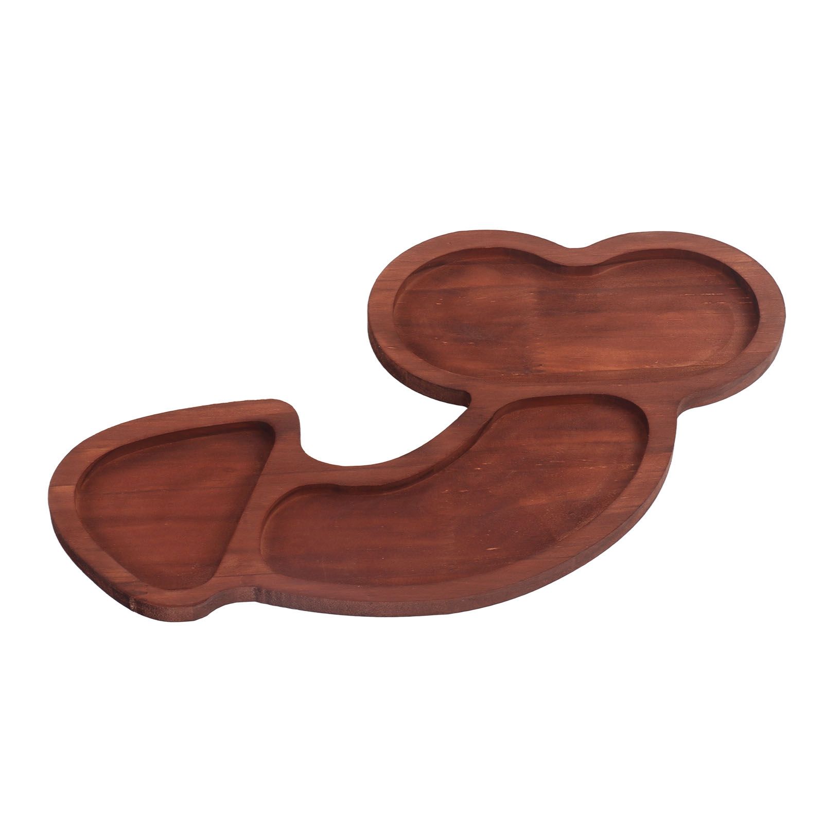 Aperitif Board C Type BPA Free Odorless Easy Cleaning Walnut 3 Large Spaces Cheese Serving Platter for Picnic Plate L - Image 7