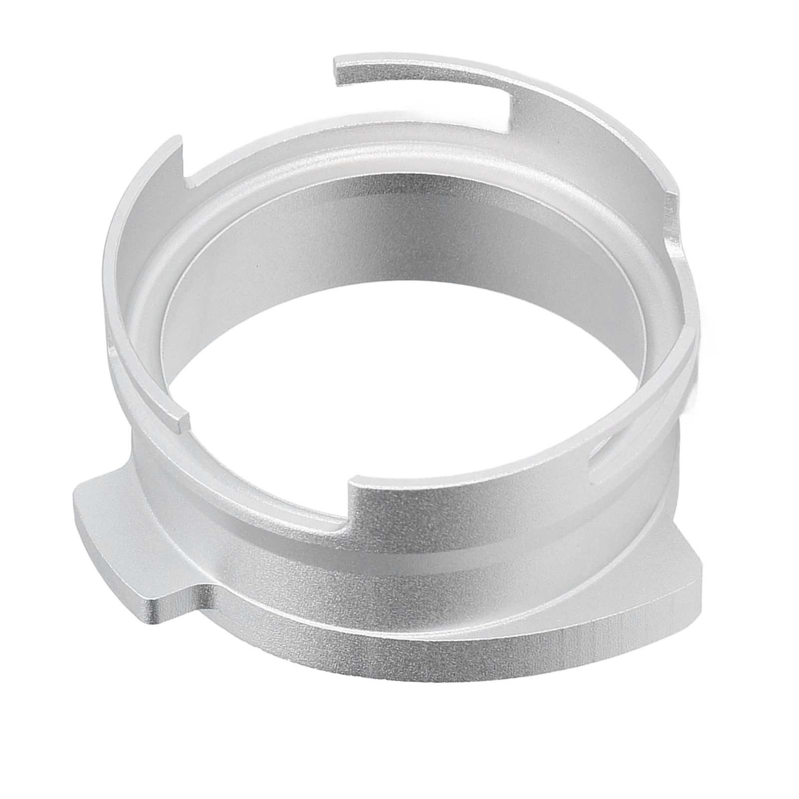 54mm Coffee Portafilter Dosing Funnel Aluminum Alloy Rotatable Dosing Funnel for Coffee Machine Silver - Image 1