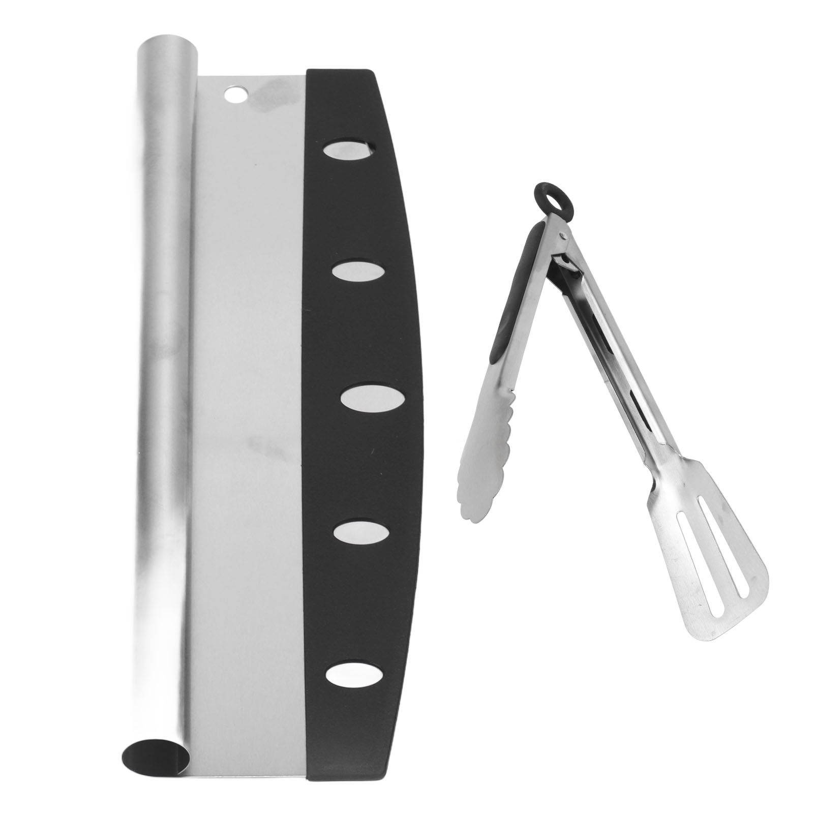 Pizza Cutter Food Grade Stainless Steel High Sharpness Ergonomic Design Rocking Pizza Cutter with Tong for Pizza Cake - Image 5