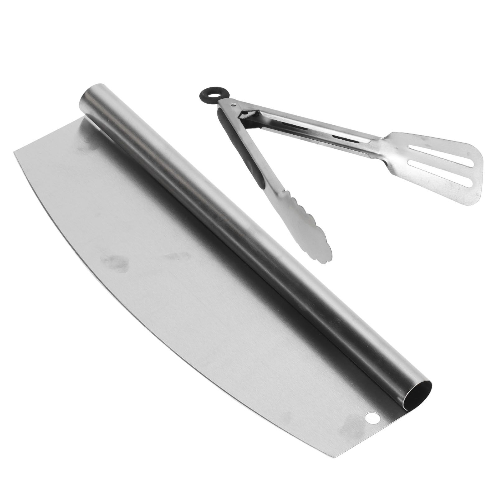 Pizza Cutter Food Grade Stainless Steel High Sharpness Ergonomic Design Rocking Pizza Cutter with Tong for Pizza Cake - Image 7