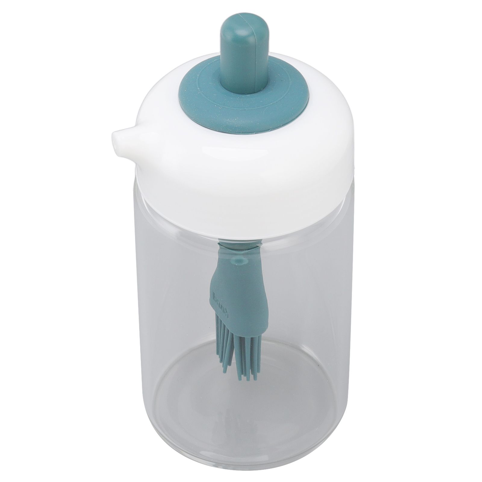 Press Control 2 in 1 Oil Bottle Dispenser Kitchen Glass Oil Bottle with Silicone Brush 230ml Dark Green - Image 6