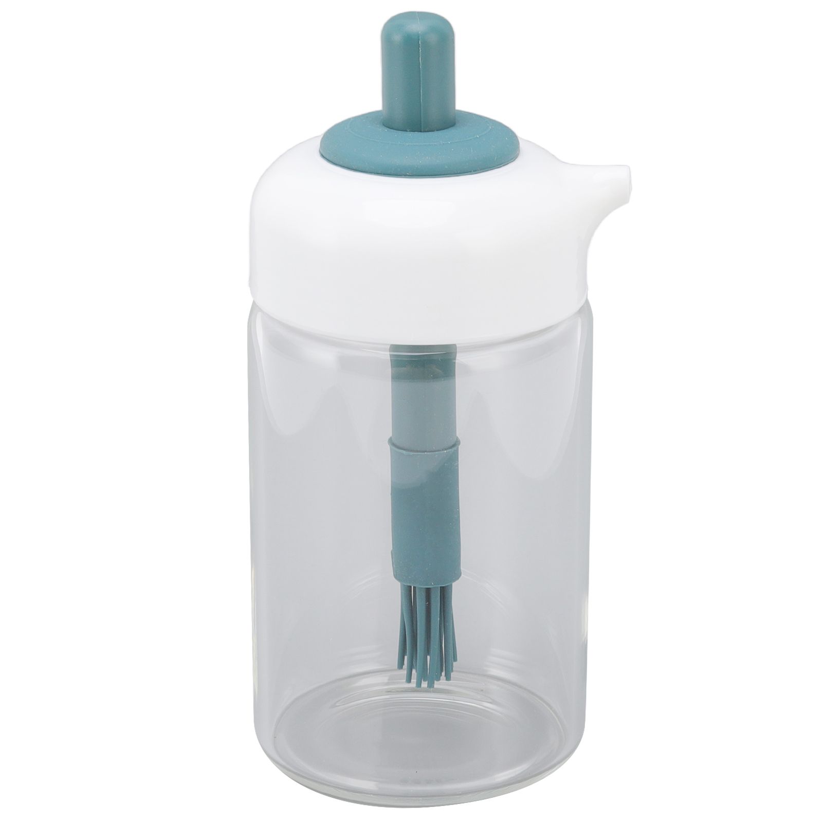 Press Control 2 in 1 Oil Bottle Dispenser Kitchen Glass Oil Bottle with Silicone Brush 230ml Dark Green - Image 7