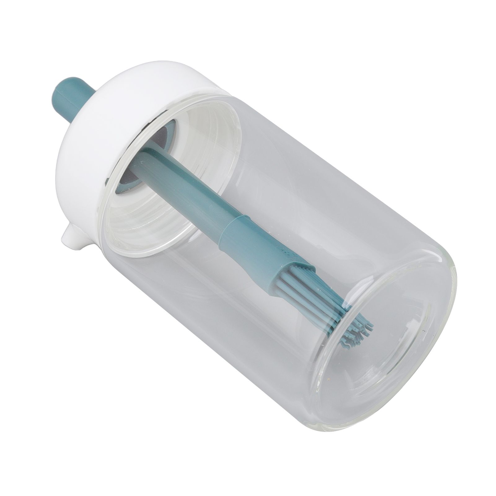 Press Control 2 in 1 Oil Bottle Dispenser Kitchen Glass Oil Bottle with Silicone Brush 230ml Dark Green - Image 8