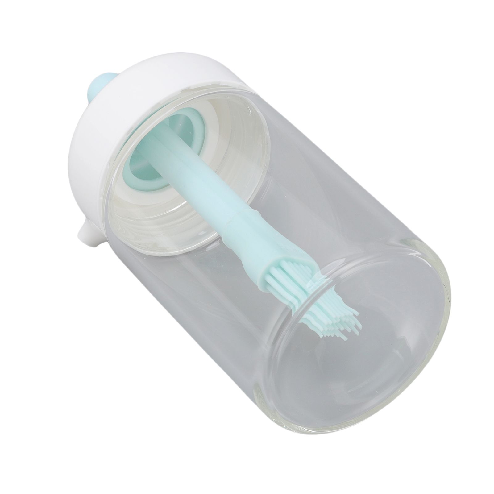 Press Control 2 in 1 Oil Bottle Dispenser Kitchen Glass Oil Bottle with Silicone Brush 230ml Blue - Image 6