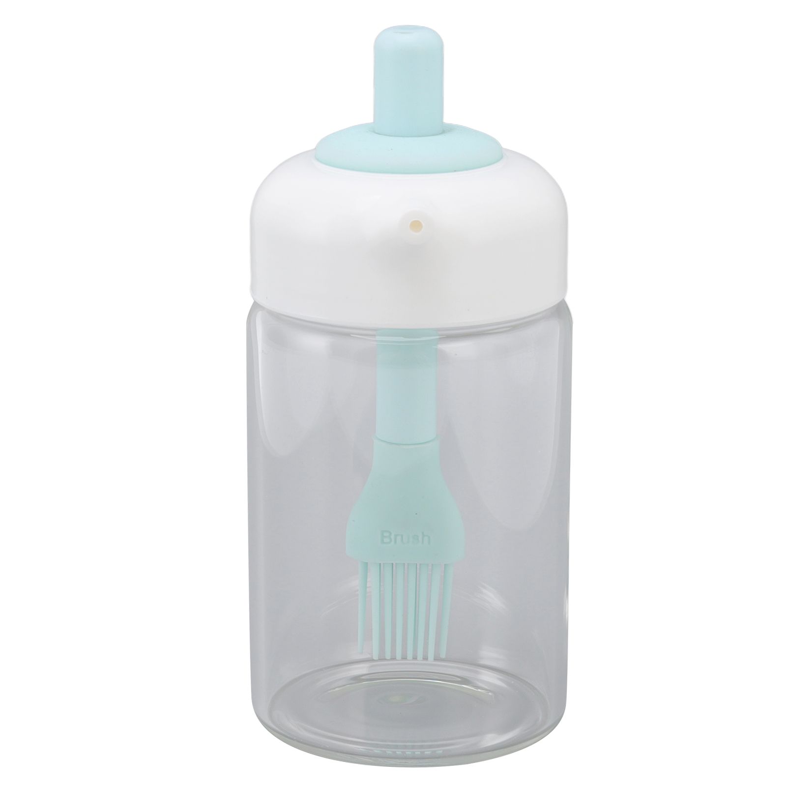 Press Control 2 in 1 Oil Bottle Dispenser Kitchen Glass Oil Bottle with Silicone Brush 230ml Blue - Image 7