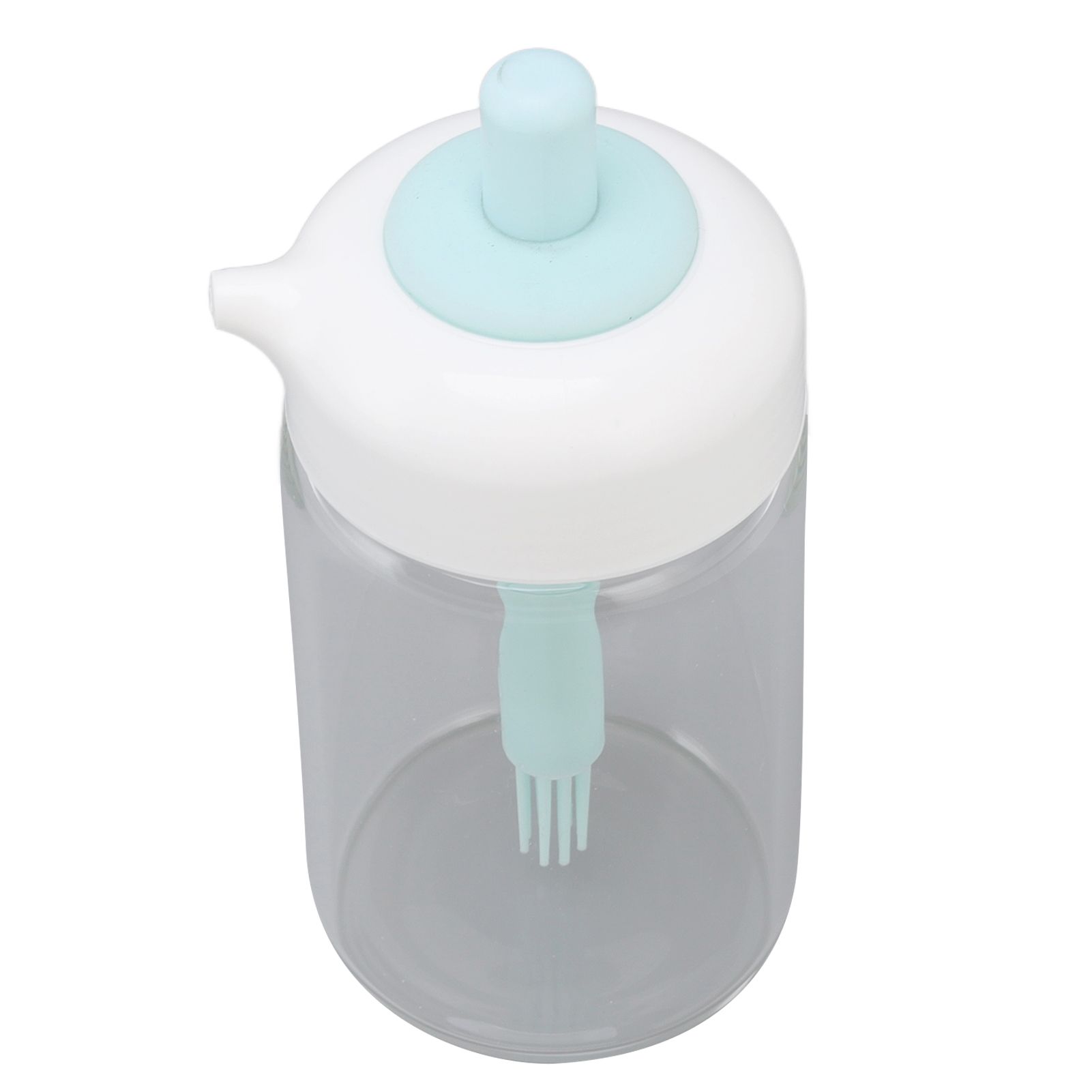 Press Control 2 in 1 Oil Bottle Dispenser Kitchen Glass Oil Bottle with Silicone Brush 230ml Blue - Image 8