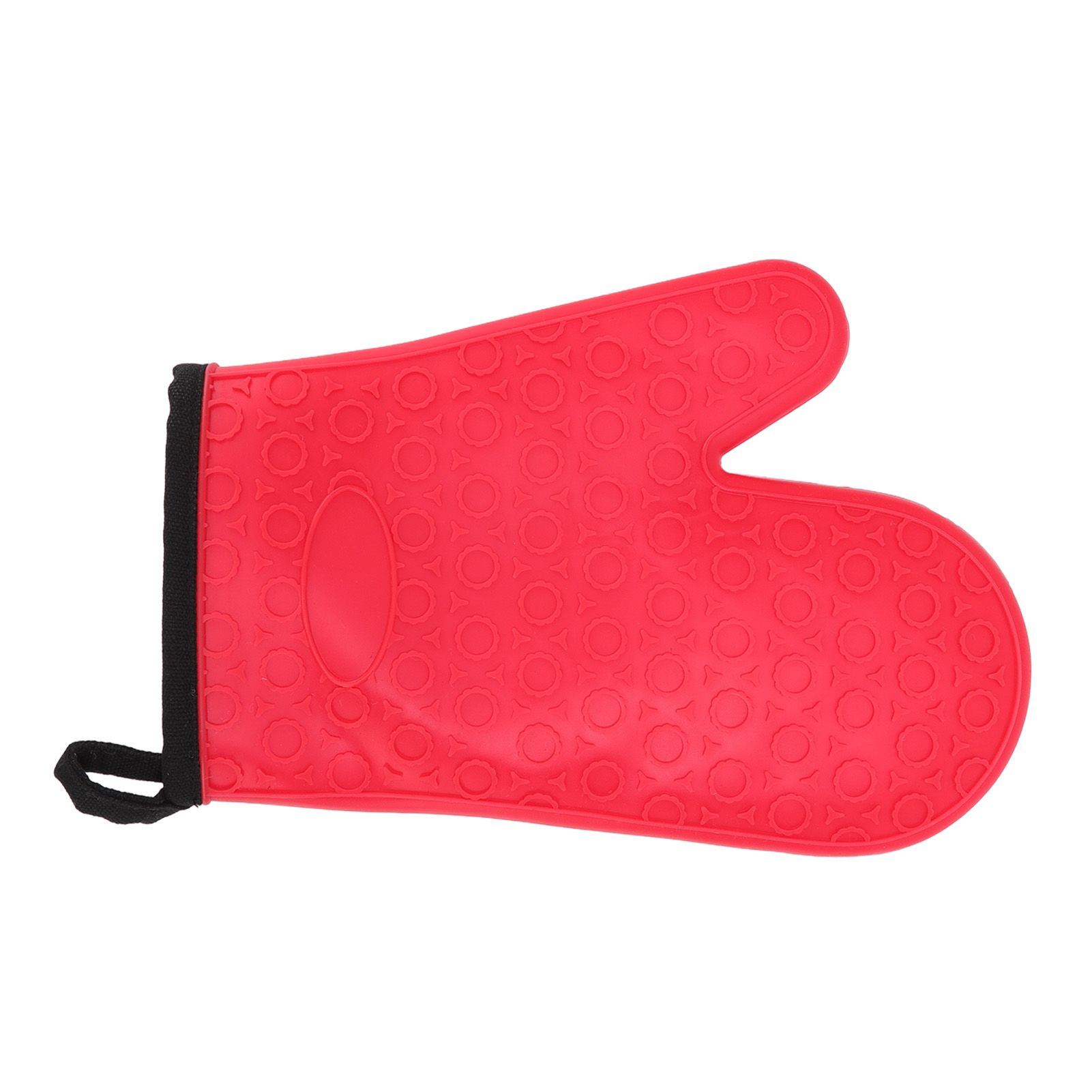 Silicone Oven Mitt High Temperature Resistant Waterproof Slip Proof Kitchen Baking Glove with Cotton Liner Red - Image 4