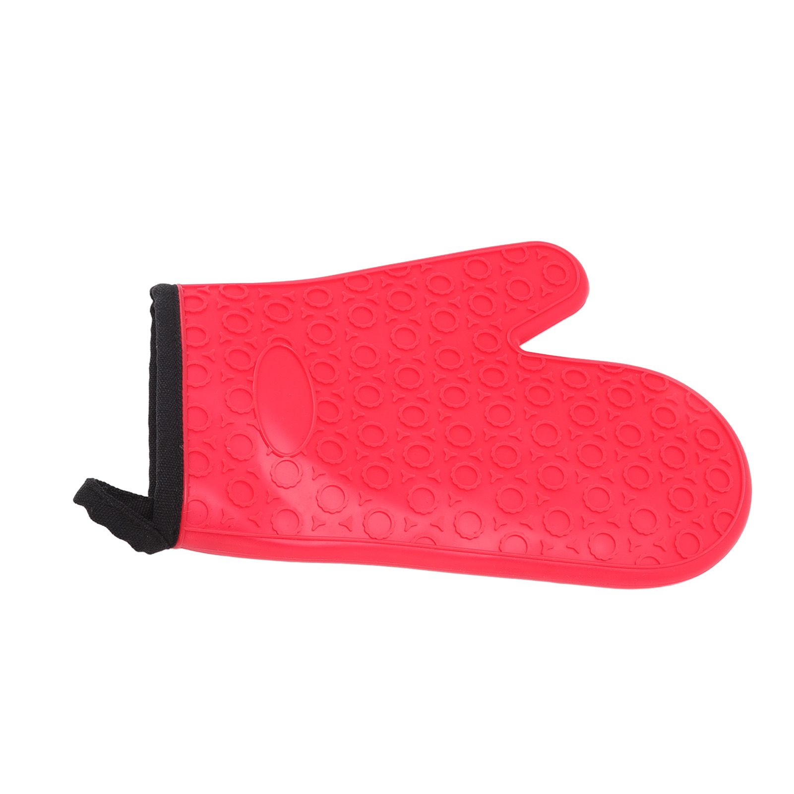 Silicone Oven Mitt High Temperature Resistant Waterproof Slip Proof Kitchen Baking Glove with Cotton Liner Red - Image 8