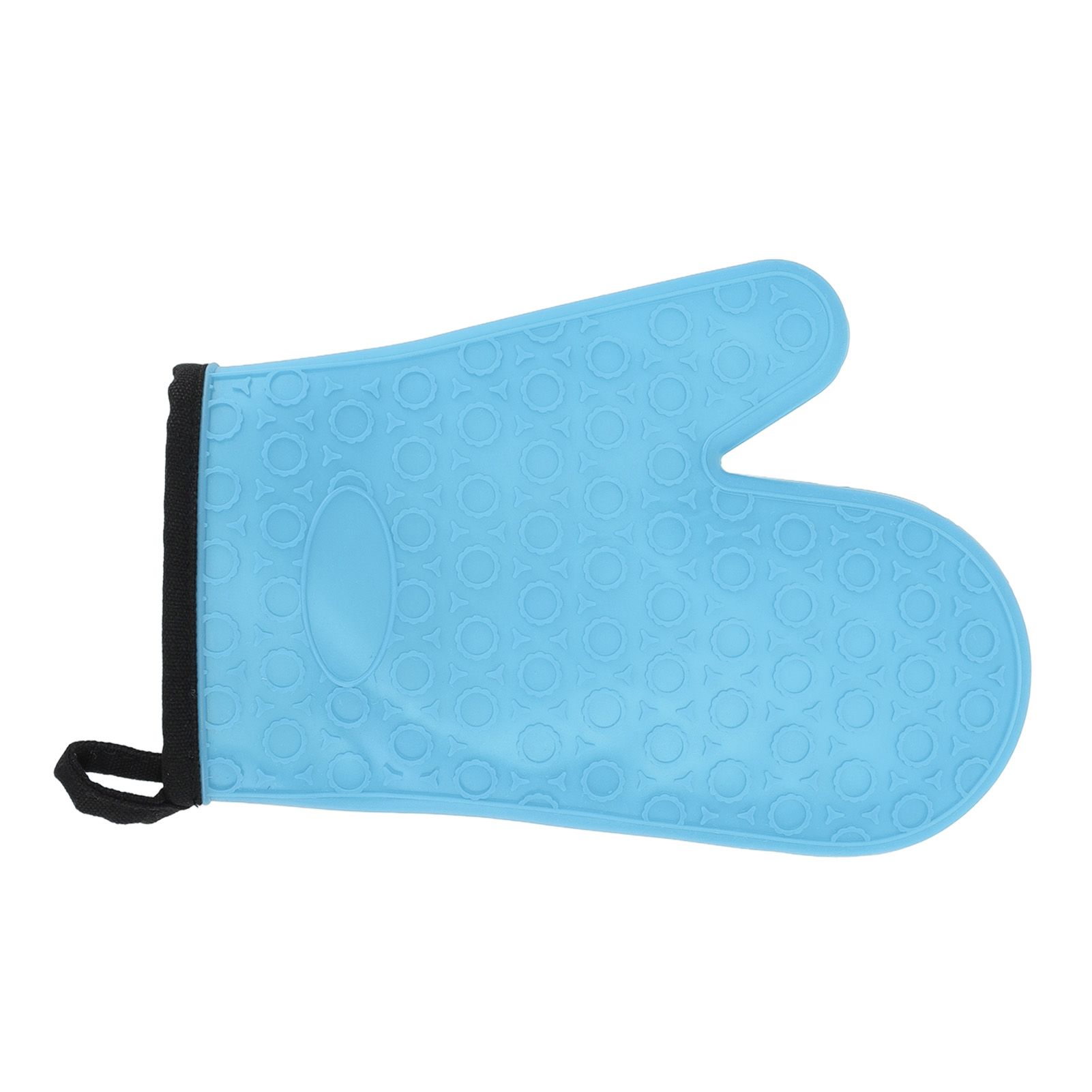 Silicone Oven Mitt High Temperature Resistant Waterproof Slip Proof Kitchen Baking Glove with Cotton Liner Blue - Image 8