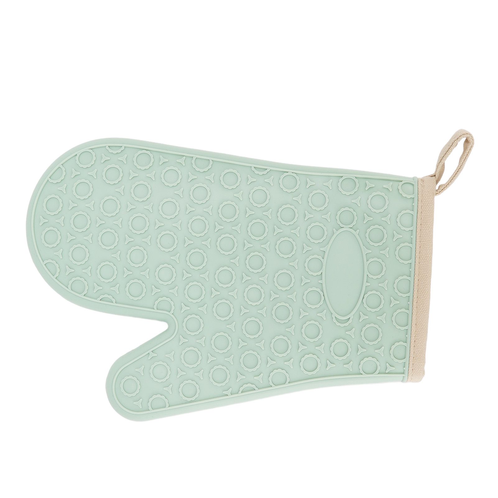 Silicone Oven Mitt High Temperature Resistant Waterproof Slip Proof Kitchen Baking Glove with Cotton Liner Green - Image 6