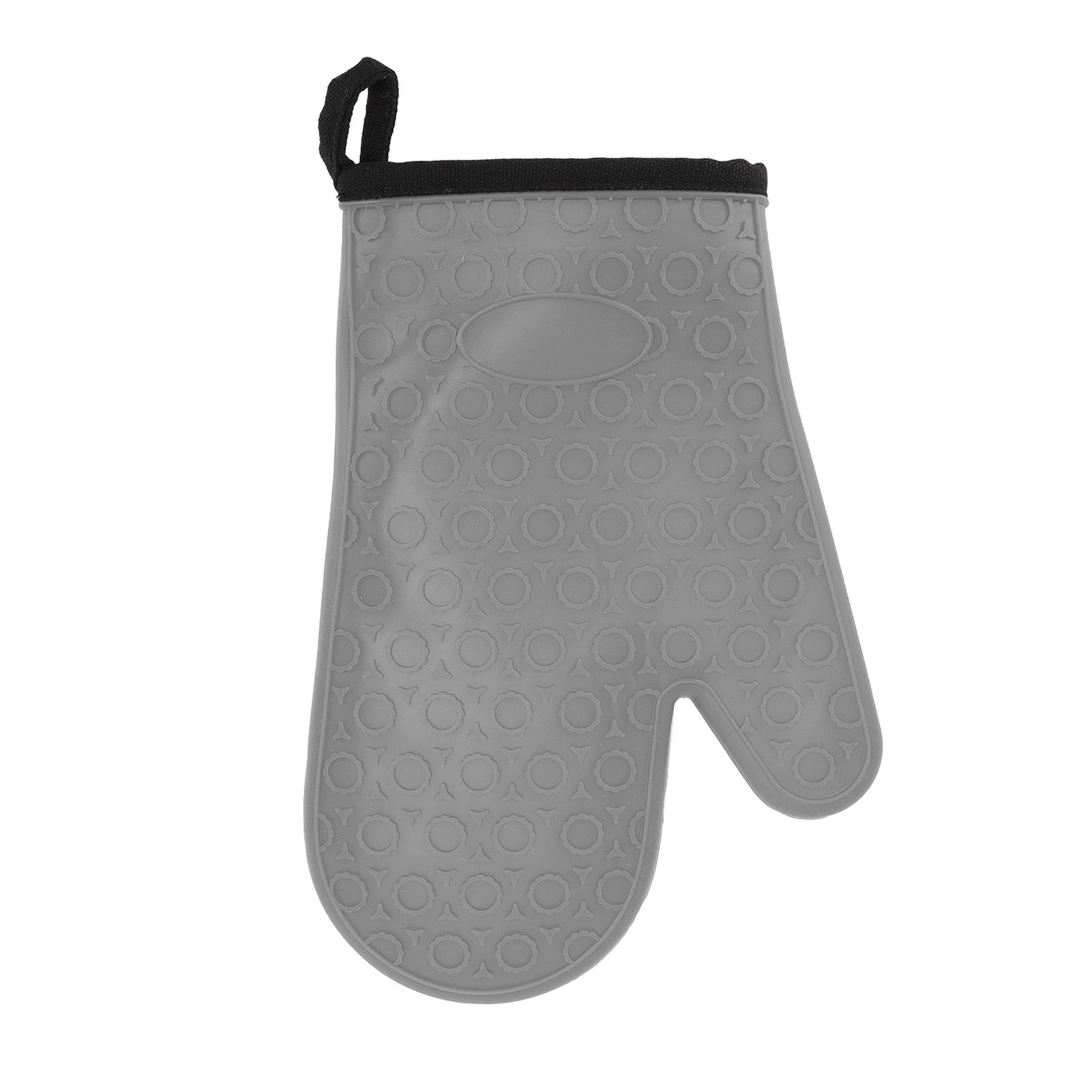 Silicone Oven Mitt High Temperature Resistant Waterproof Slip Proof Kitchen Baking Glove with Cotton Liner Gray - Image 1