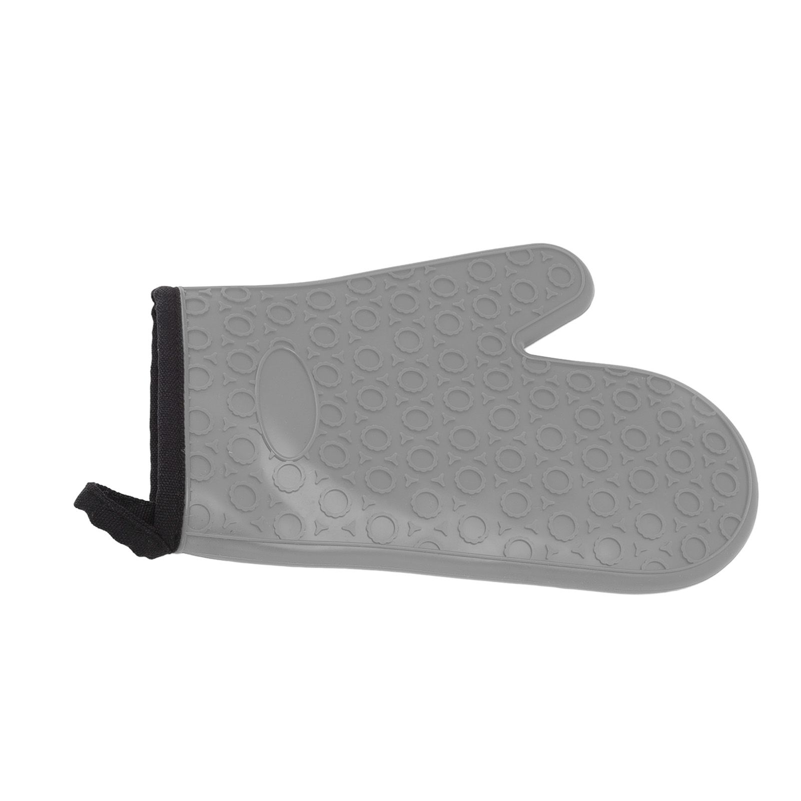 Silicone Oven Mitt High Temperature Resistant Waterproof Slip Proof Kitchen Baking Glove with Cotton Liner Gray - Image 2