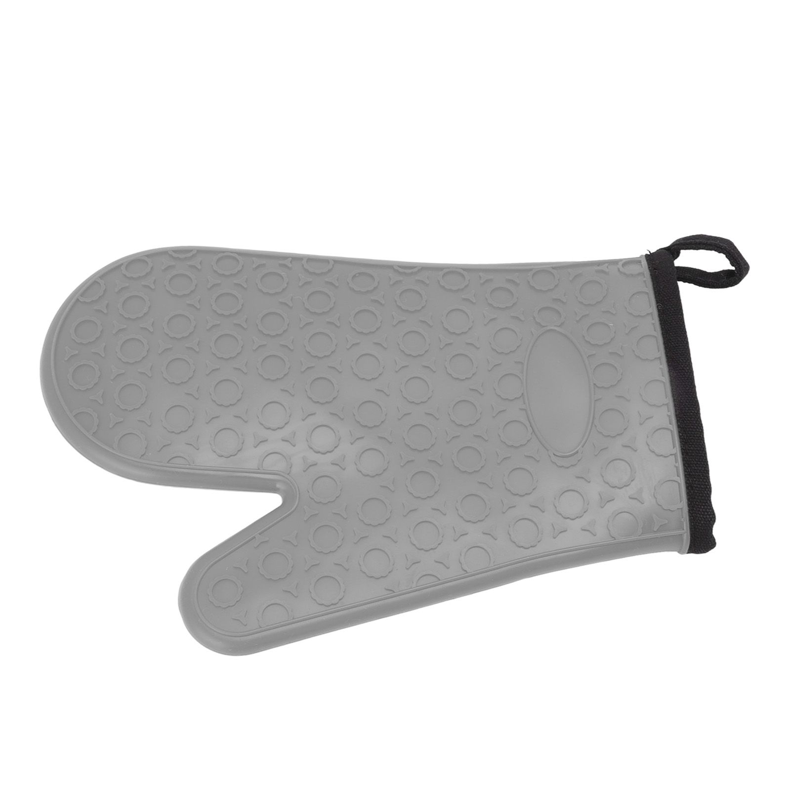 Silicone Oven Mitt High Temperature Resistant Waterproof Slip Proof Kitchen Baking Glove with Cotton Liner Gray - Image 7