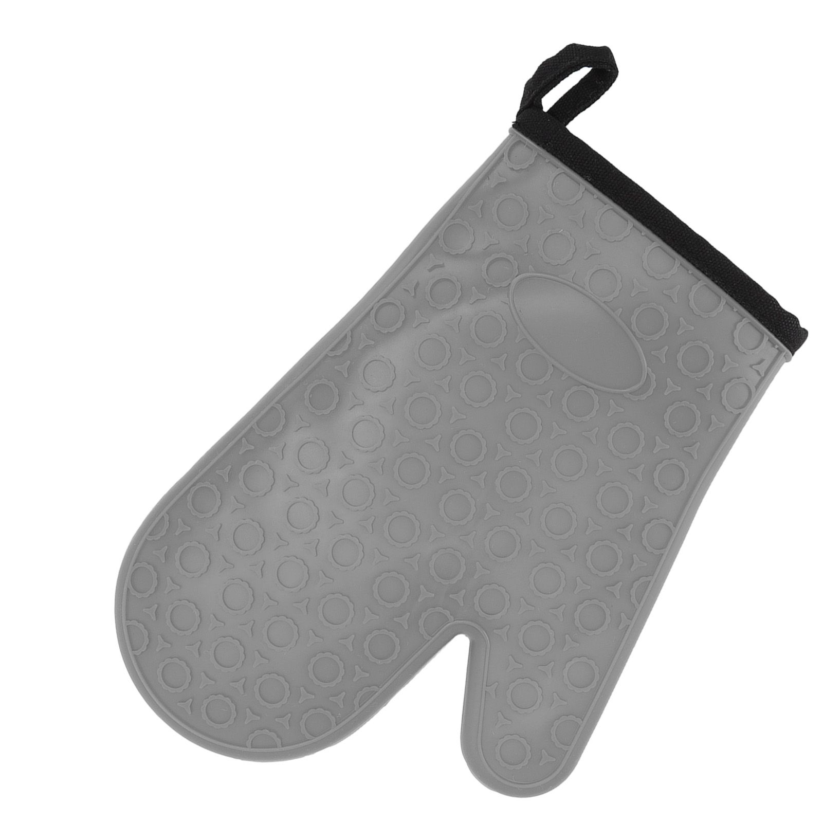 Silicone Oven Mitt High Temperature Resistant Waterproof Slip Proof Kitchen Baking Glove with Cotton Liner Gray - Image 8