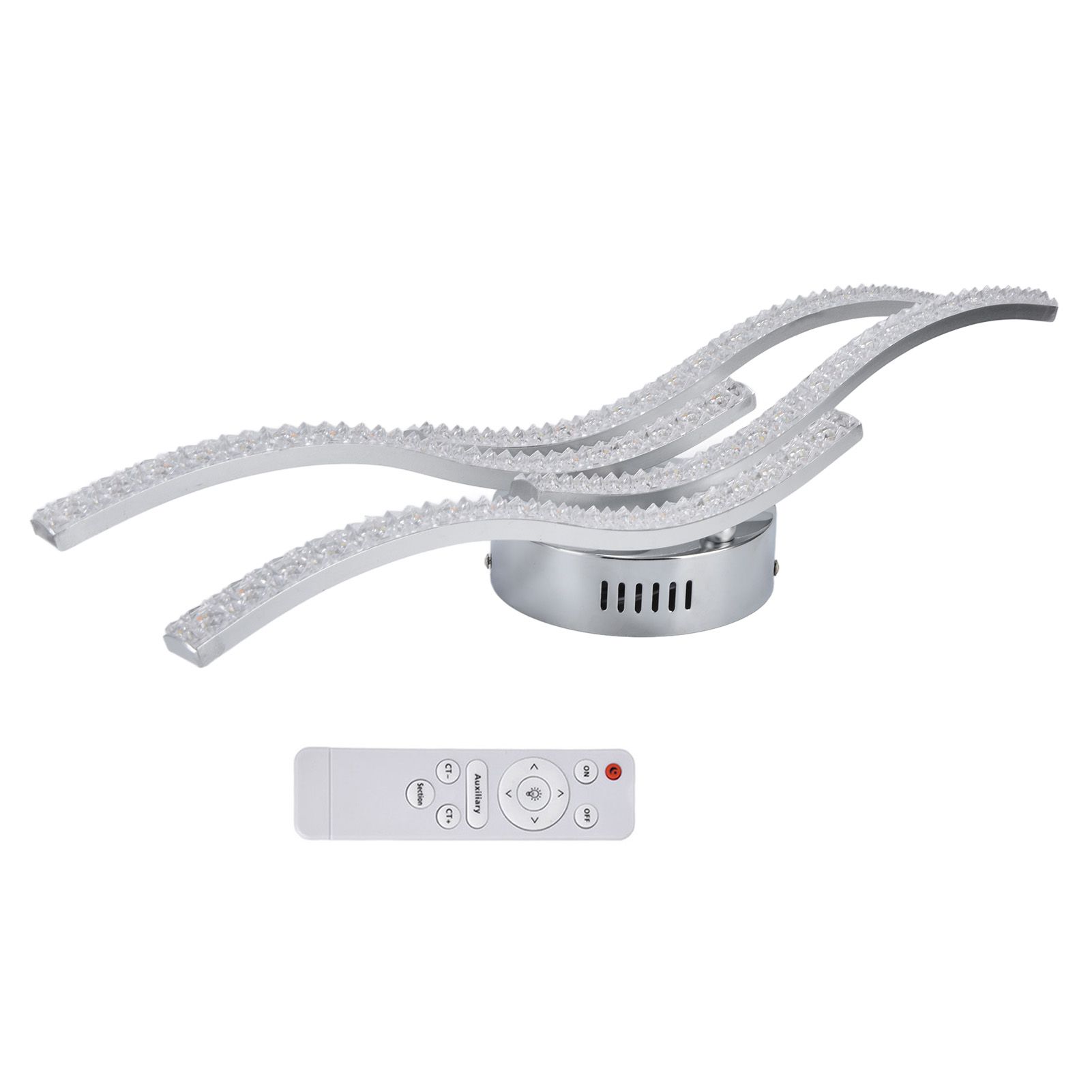 LED Ceiling Light Remote Control Dimming 4 Wavy Ceiling Lamp Tube for Living Room Bedroom AC85‑265V - Image 2