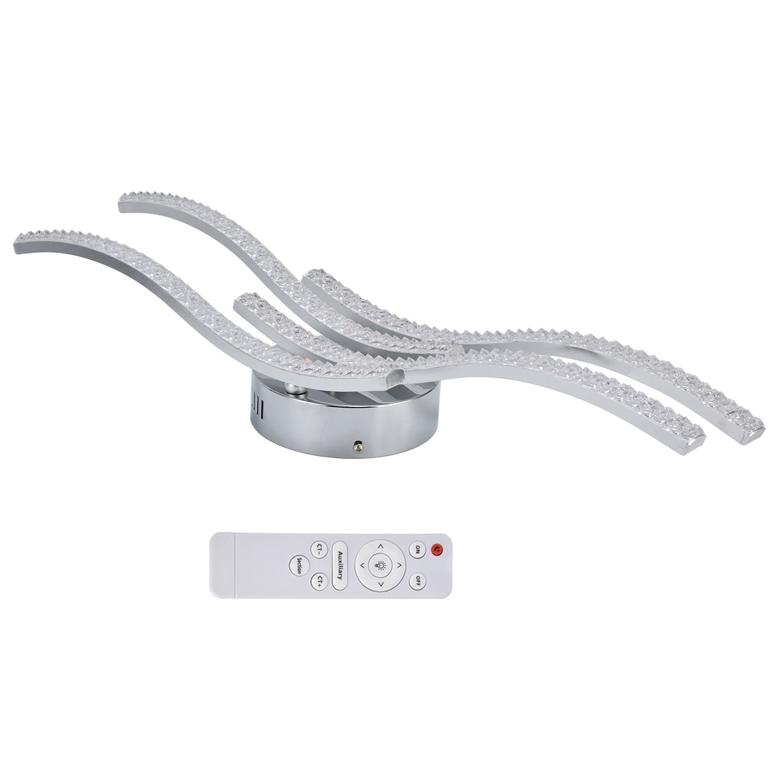LED Ceiling Light Remote Control Dimming 4 Wavy Ceiling Lamp Tube for Living Room Bedroom AC85‑265V - Image 3