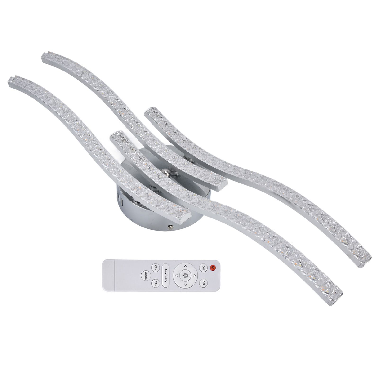 LED Ceiling Light Remote Control Dimming 4 Wavy Ceiling Lamp Tube for Living Room Bedroom AC85‑265V - Image 4