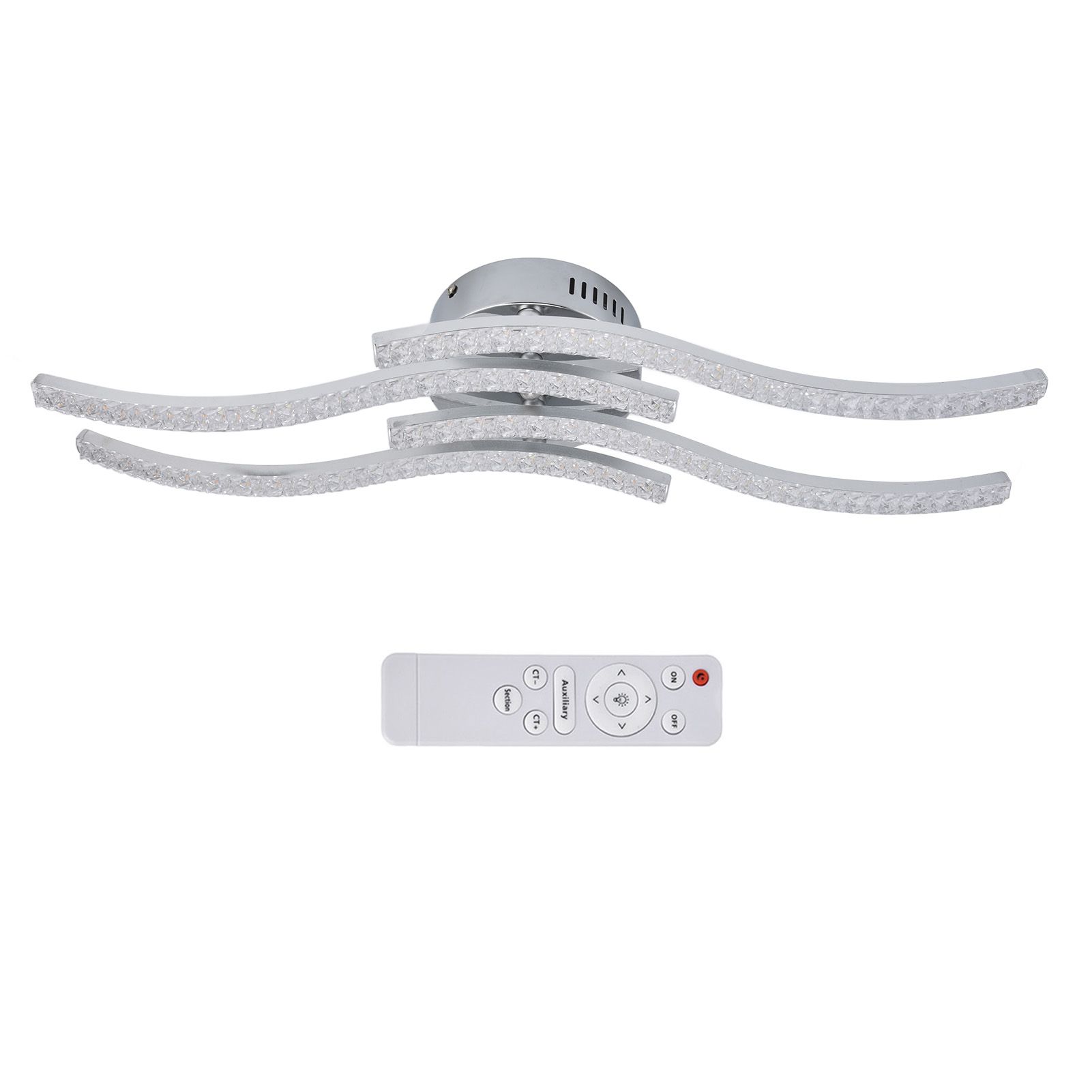 LED Ceiling Light Remote Control Dimming 4 Wavy Ceiling Lamp Tube for Living Room Bedroom AC85‑265V - Image 5