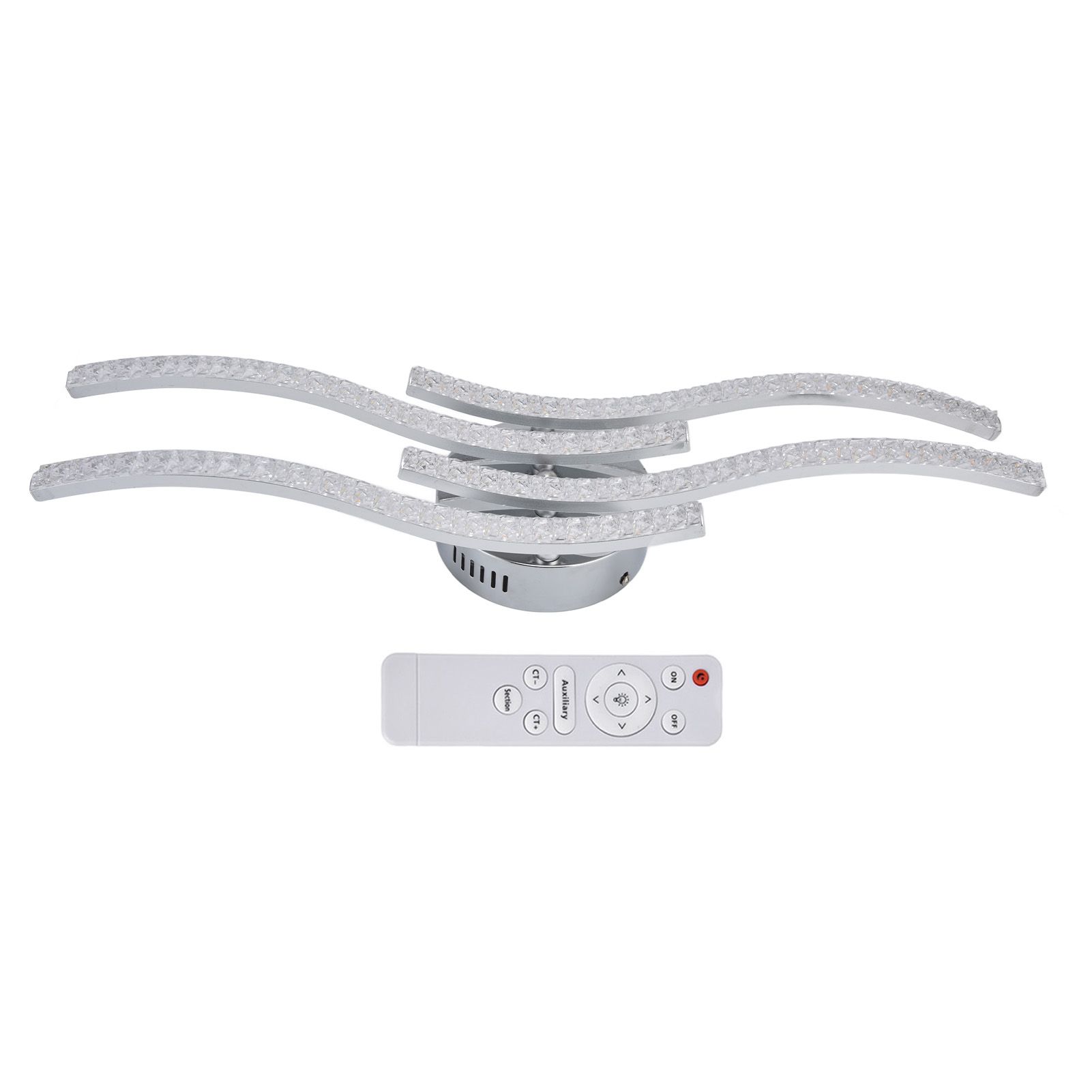 LED Ceiling Light Remote Control Dimming 4 Wavy Ceiling Lamp Tube for Living Room Bedroom AC85‑265V - Image 6