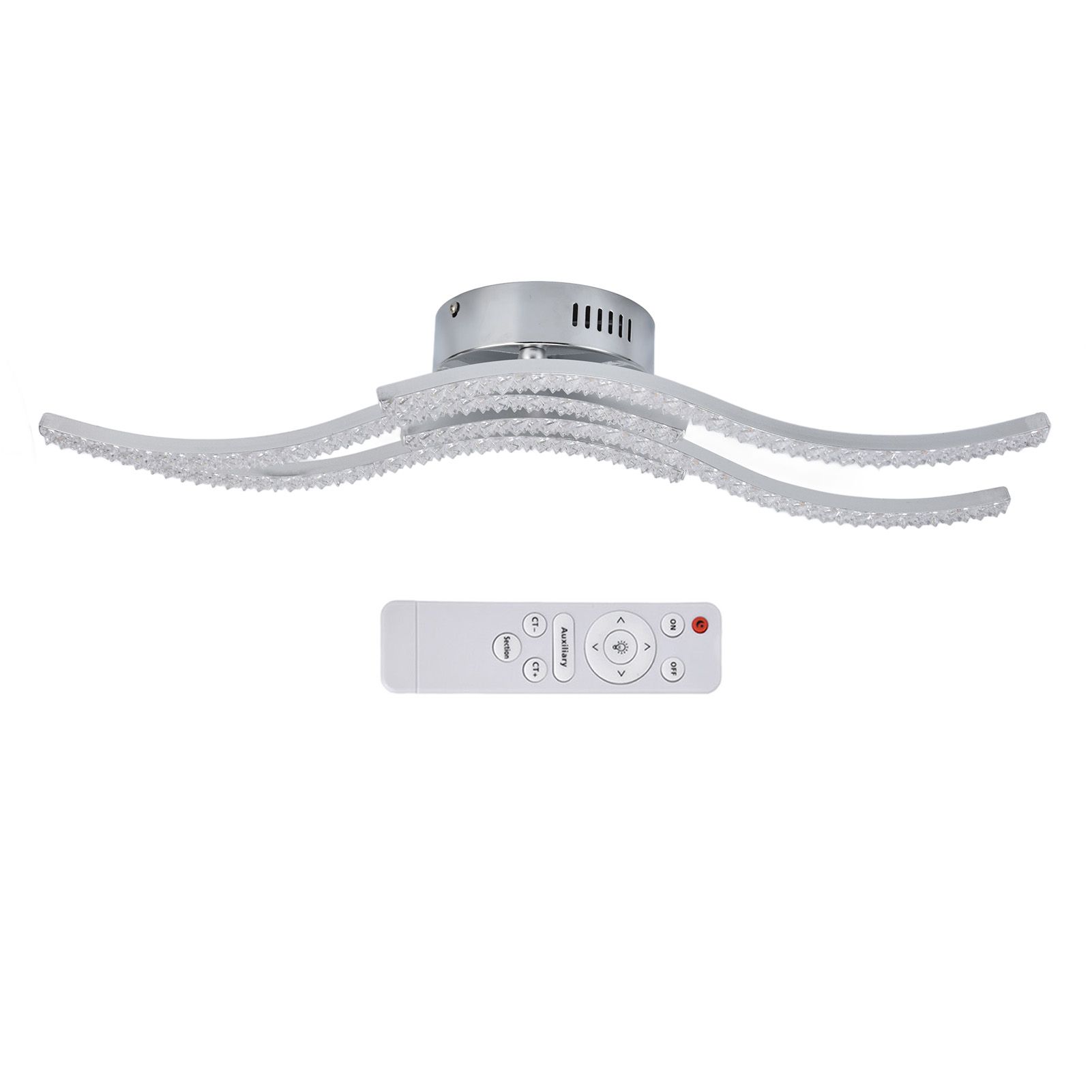 LED Ceiling Light Remote Control Dimming 4 Wavy Ceiling Lamp Tube for Living Room Bedroom AC85‑265V - Image 7