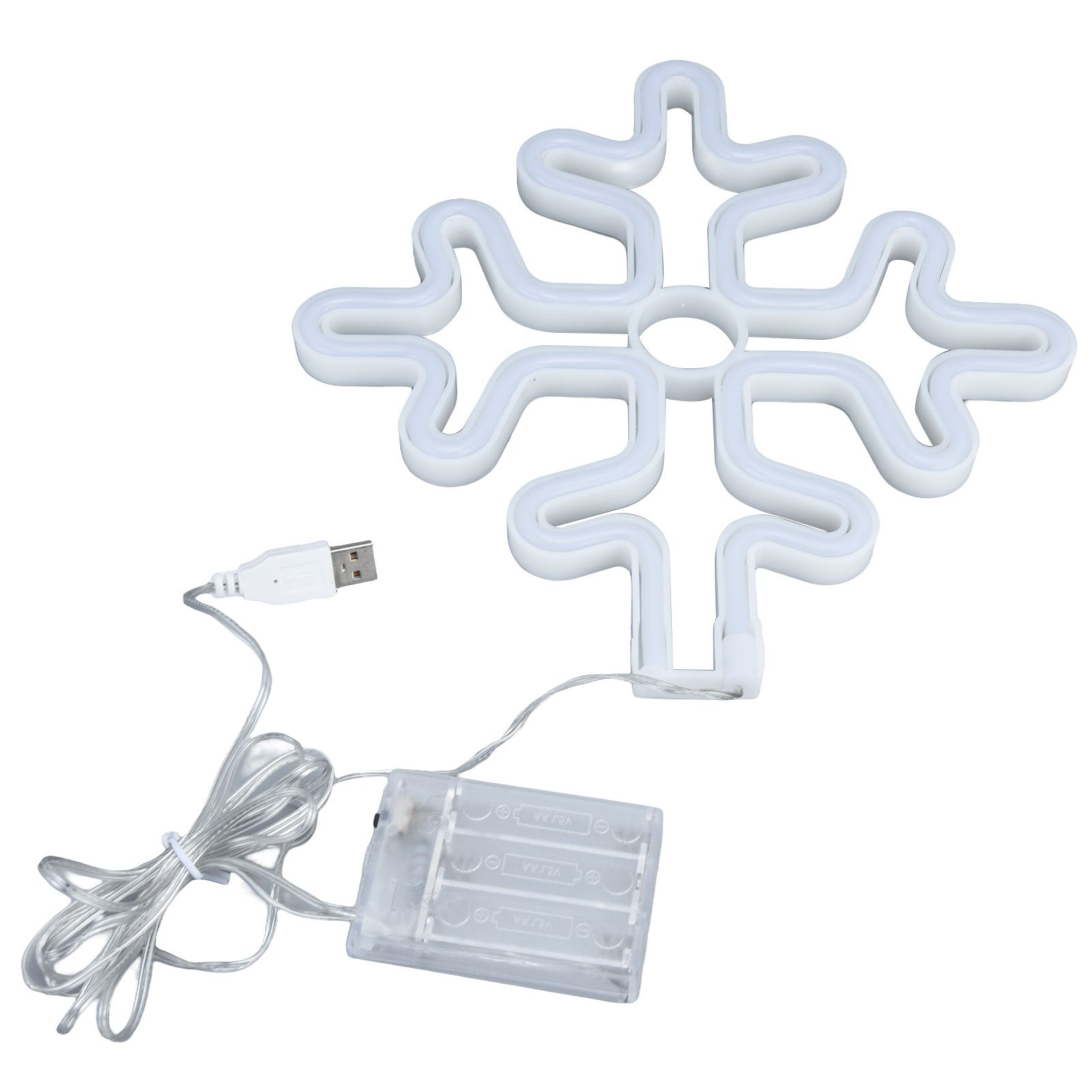 70in Neon Sign Romantic Christmas Snowflake Battery USB Powered LED Neon Light Decoration for Christmas Decoration 5V - Image 1