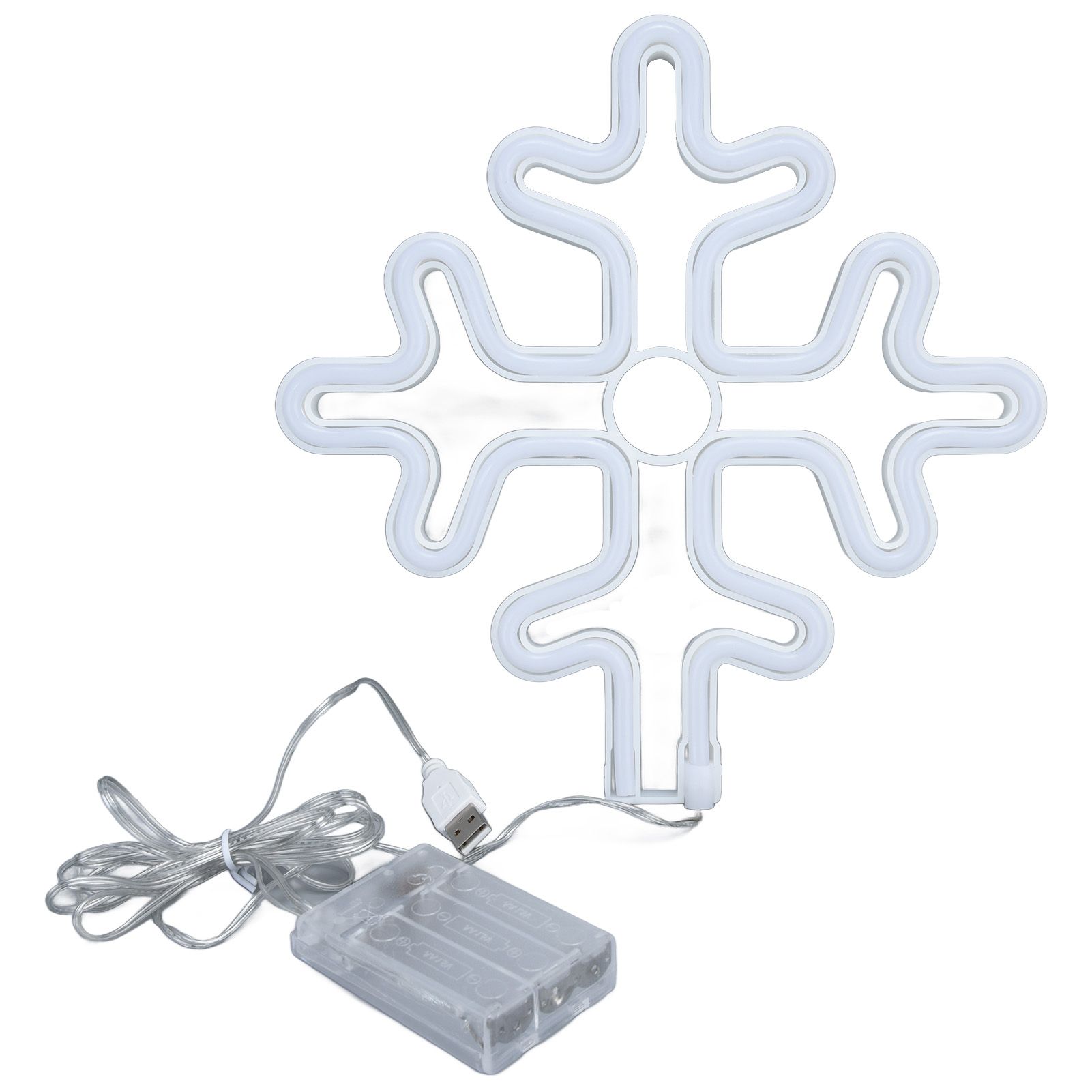70in Neon Sign Romantic Christmas Snowflake Battery USB Powered LED Neon Light Decoration for Christmas Decoration 5V - Image 5